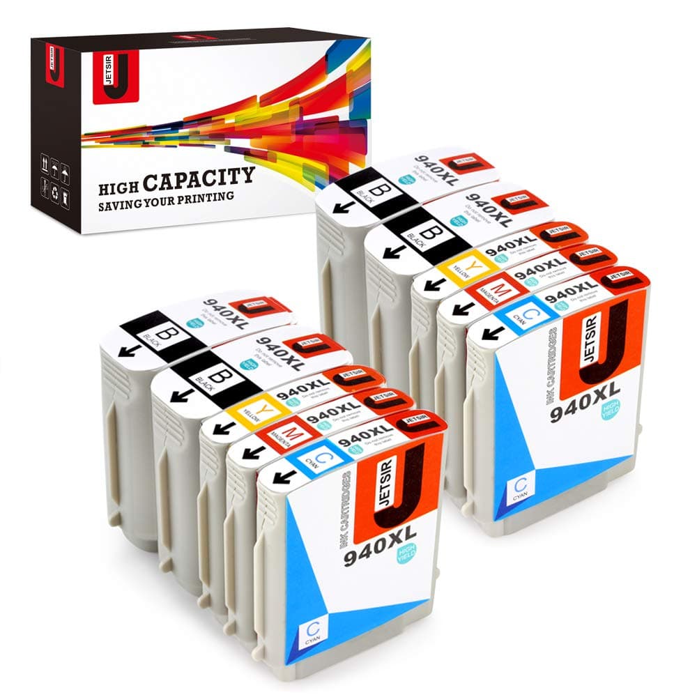 JetSir Compatible Ink Cartridge Replacement for HP 940 940xl(4 Black,2 Cyan,2 Magenta,2 Yellow, 10-Pack),Work on HP Officejet Pro 8000 8500 8500A 8500A Plus Printer