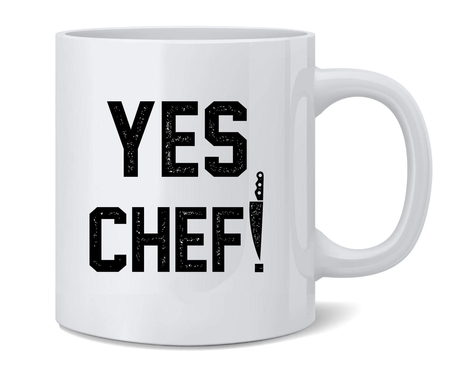 Poster Foundry Yes Chef! Large Text Cooking Funny Coffee Mug Tea Cup 12oz
