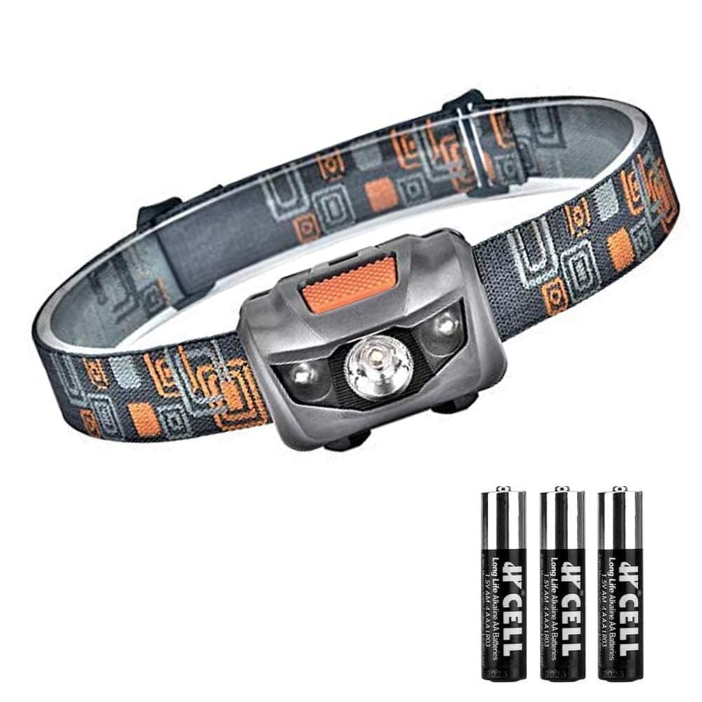 Linkax LED Headlamp Headlight Head Torch Super Bright 120 Lumens LED Head Lamp Flash Light 4 Modes Helmet Light for Running Camping Hiking Fishing 3 AAA Batteries Included