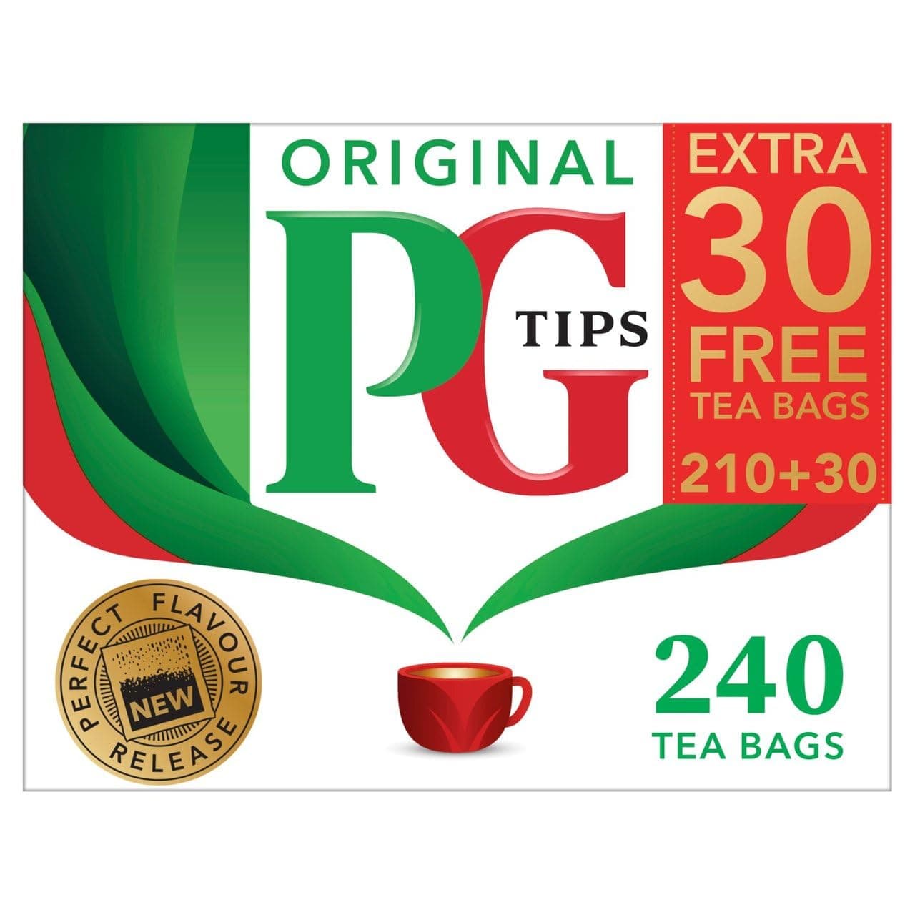 PG Tips Black Tea Non-Pyramid Tea Bags - 240 Count