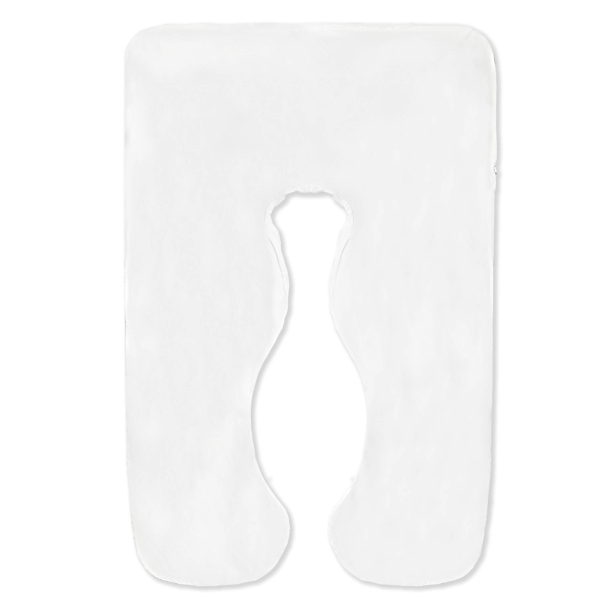 Pregnancy Pillow Case - Replacement White Protective Cover - for Full Body U Shaped Cushions - Machine Washable - Ultra Soft Polyester Microfiber
