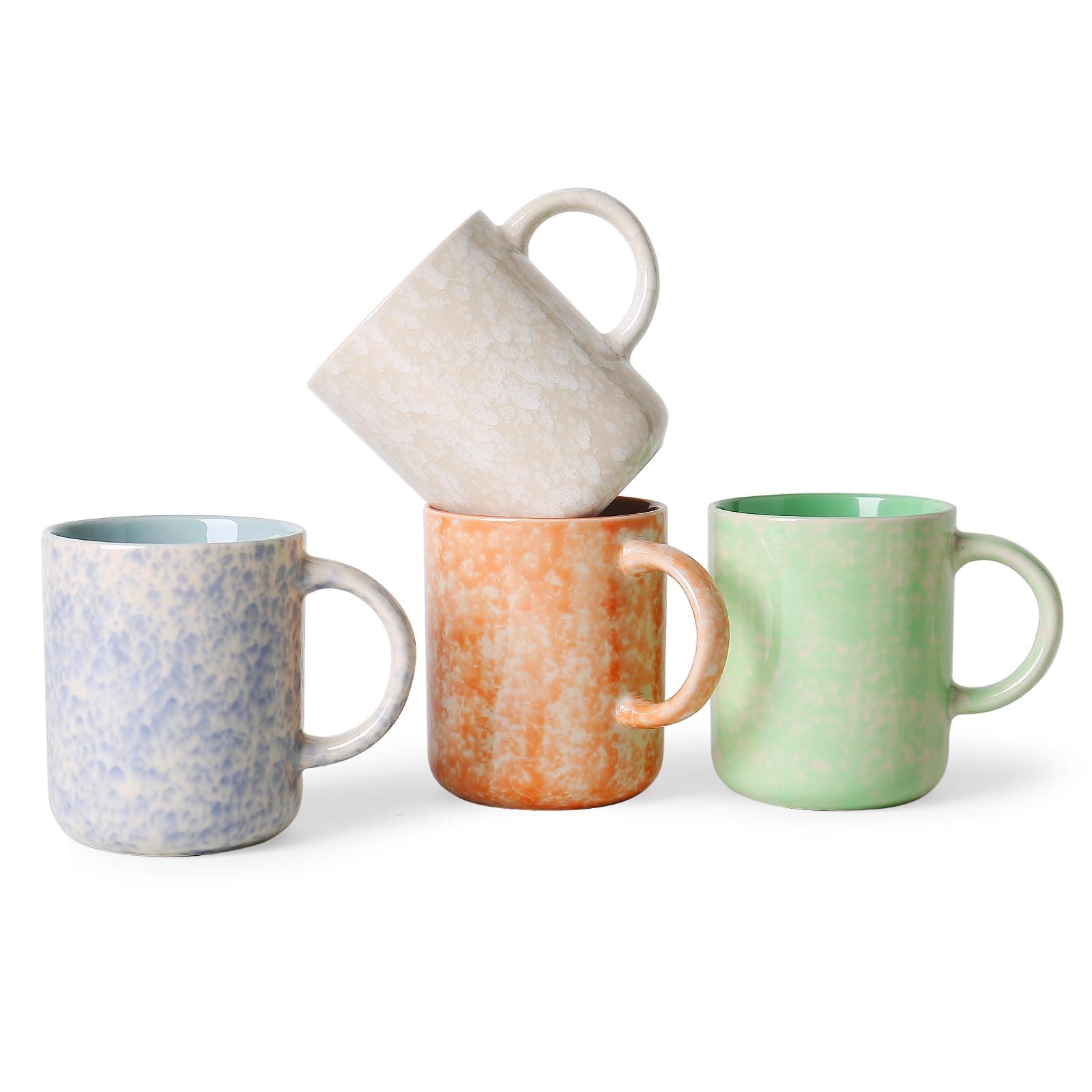 17 OZ Coffee Mugs Set of 4, Ceramic Modern Coffee Mugs Set with handle for Tea/Latte/Milk/Cocoa.