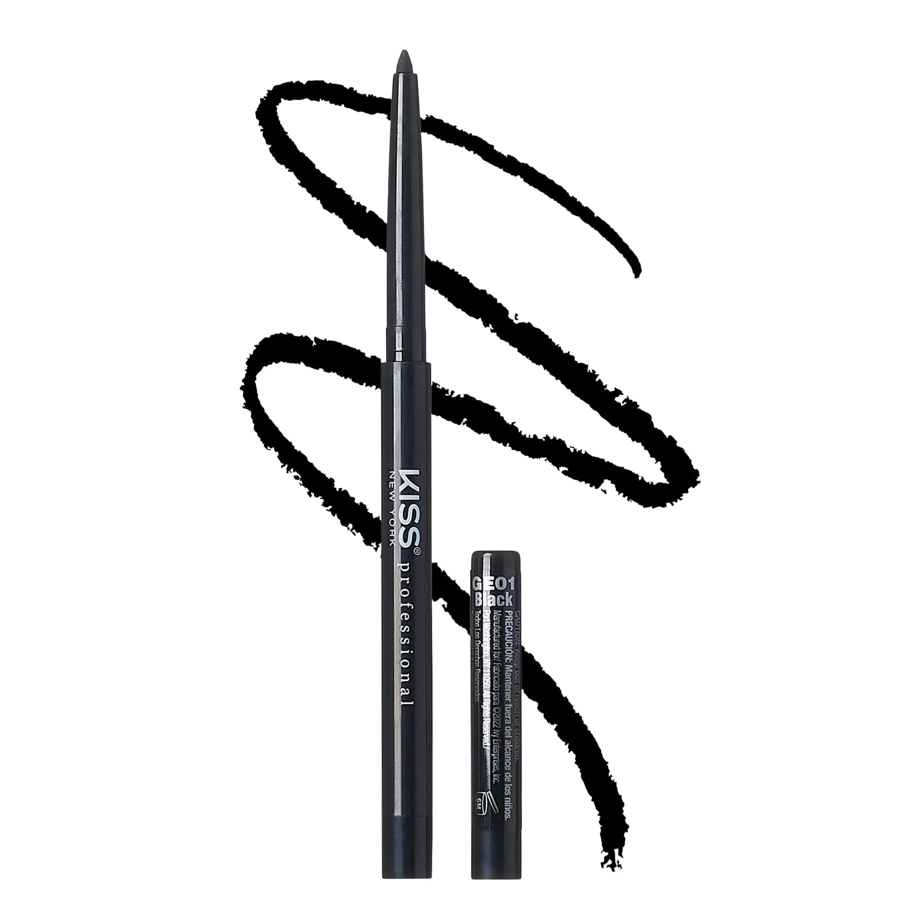 Pro Intense Gel Eyeliner with Built-In Sharpener, Waterproof, Smudge-Proof, Long Lasting Gel Eyeliner Pencil (Black)
