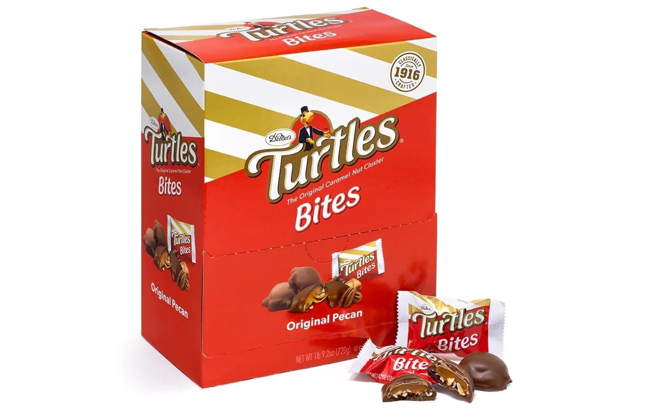 Turtles Original Bite-Size Candies, 0.42 Oz, Pack Of 60