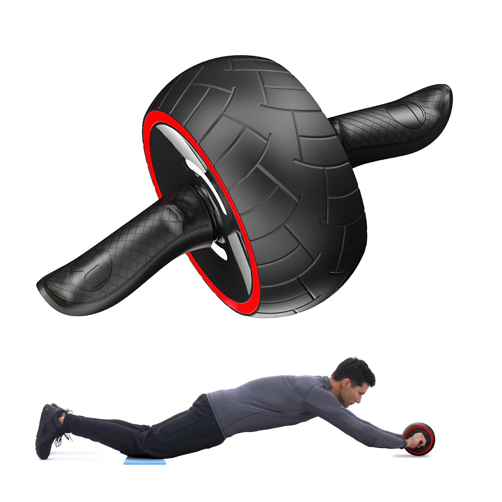 Ab Roller Wheel, Ultra Wide Ab Wheel Roller Exercise Equipment for Abdominal Core Strength Training with Knee Pad, Abs Workout Equipment for Home Gym Fitness, No Noise Ab Machine Fitness for Men Women