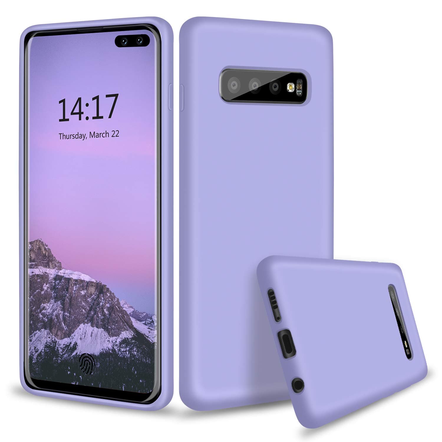 ABITKU Compatible with Galaxy S10 Plus Case, S10+ Liquid Silicone Microfiber Cloth Lining Full Body Cover with Screen & Camera Protection 6.4 inch 2019, Clove Purple