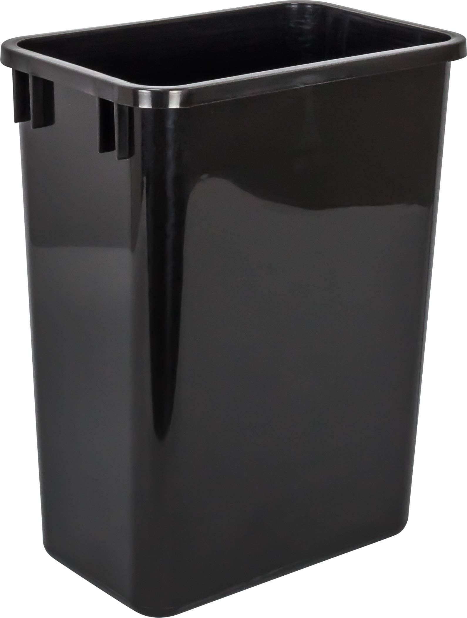 Hardware Resources Plastic Trash Can - Indoor Garbage Bin for Kitchen, Home, Office & Commercial Use - Large Waste Disposal Tub - Compatible with Pull-Outs & Frames - 35-Quart (8.75-Gallon) - Black 1 Count (Pack of 1)