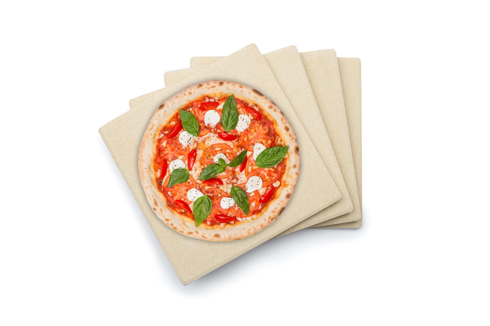 76176 Pizza Grill Stone Tiles, Light Brown, Medium, Set of 4