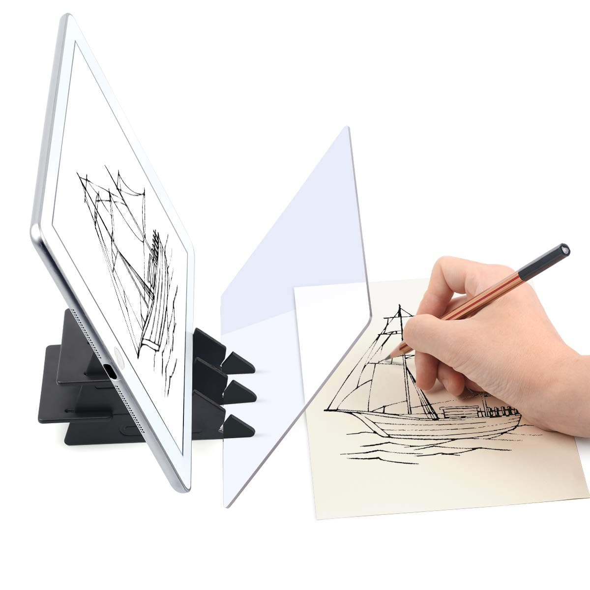 Optical Drawing Board Portable Image Drawing Board Tracing Drawing Projector Painting Board Sketching Tool with PMMA Lens for Beginners, Artists, etc - Small