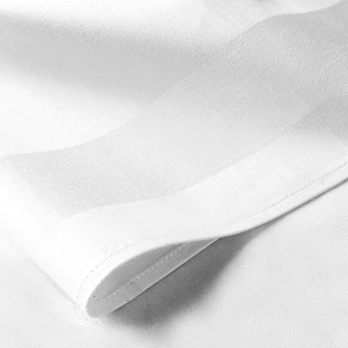 A & B TRADERS Set of 6 Superior White 100% Cotton Satin Band Napkins |