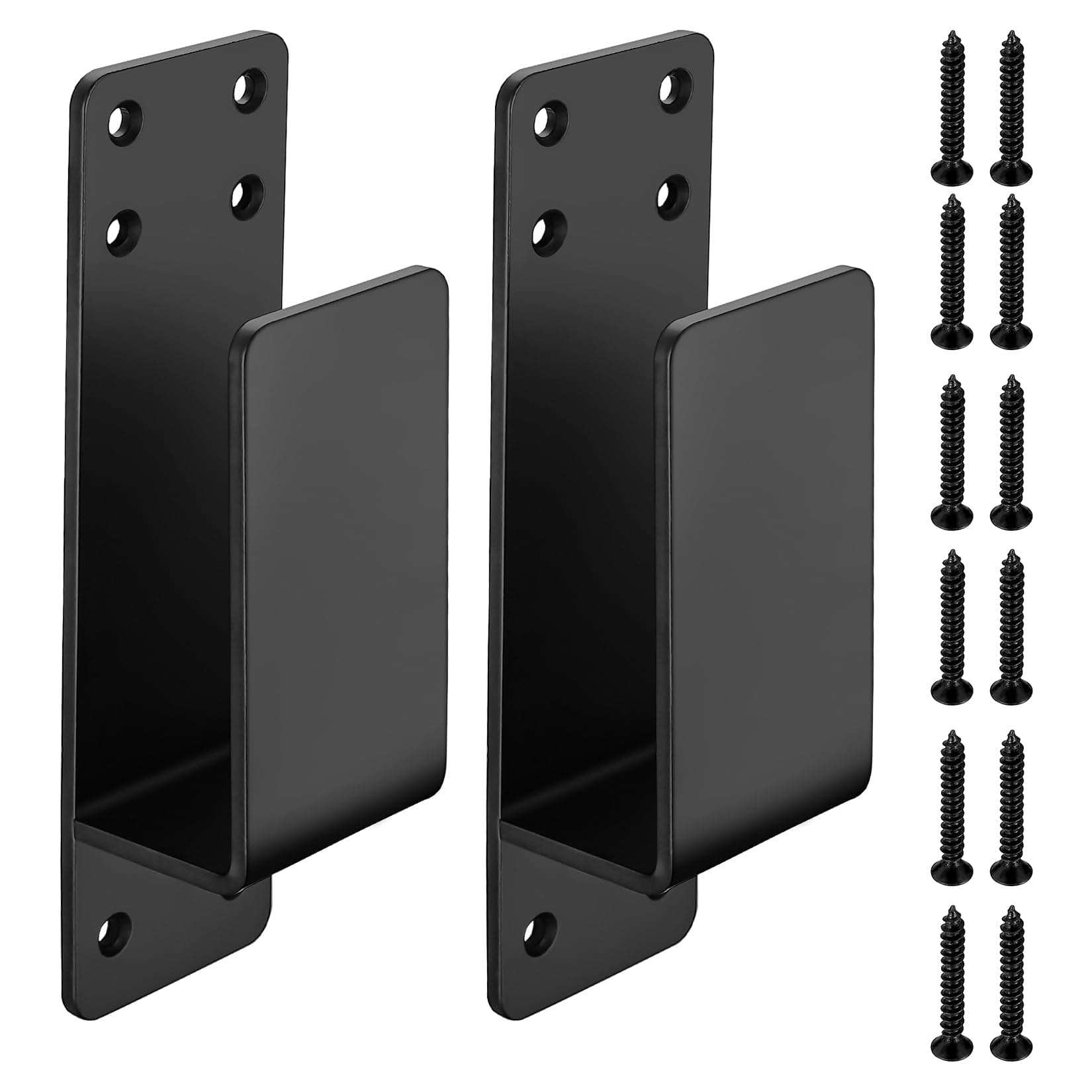 2x4 Door Barricade Brackets, 2 Pcs Drop Bar Security Door Brackets, Metal U Brackets for 2x4 Lumber, Door Bar Holder Bracket, Drop Open Bar Holder for Home, Barn, Shed, Garage, Gate Door Security