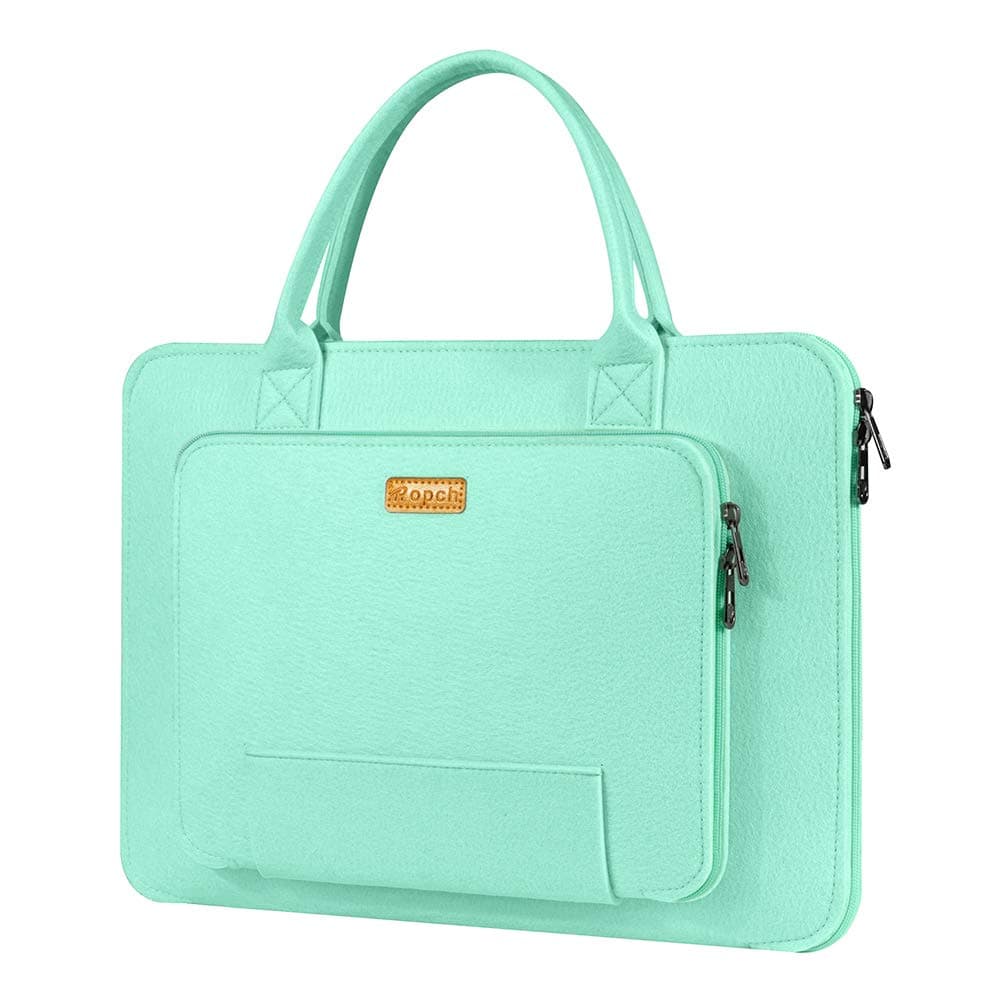Ropch 17 17.3 Inch Laptop Sleeve Case, Update Felt Notebook Computer Case with Handle Laptop Bag Ultrabook Carrying Bag Handbag Compatible with 17.3" Asus / Lenovo, Light Green