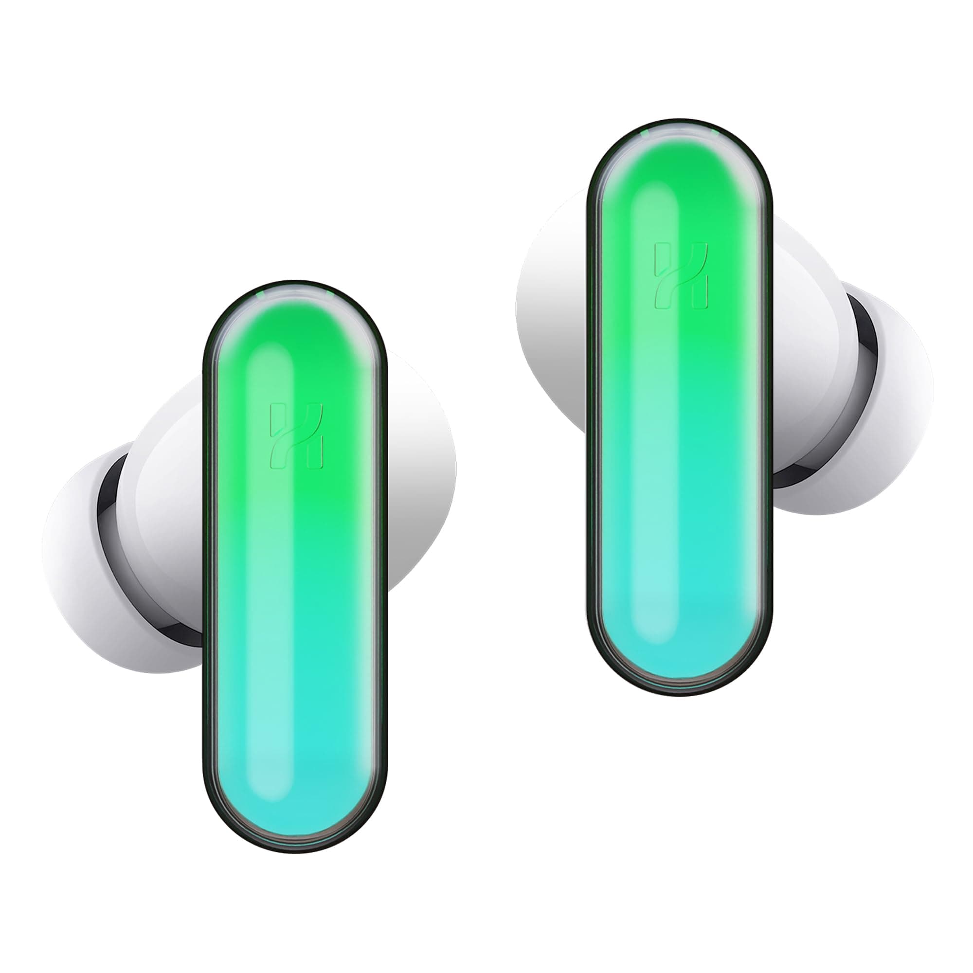 HHOGene Gpods Wireless Earbuds with Light Control,Noise Cancelling Bluetooth Earphones with Immersive Sound,Fast Charging Case,Touch Control,Built-in Microphone,IPX4 Sweatproof,White