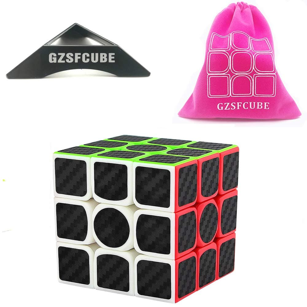 Speed Cube 3x3 Puzzle Magic Cubes Carbon Fiber Sticker Toy (3x3cube)