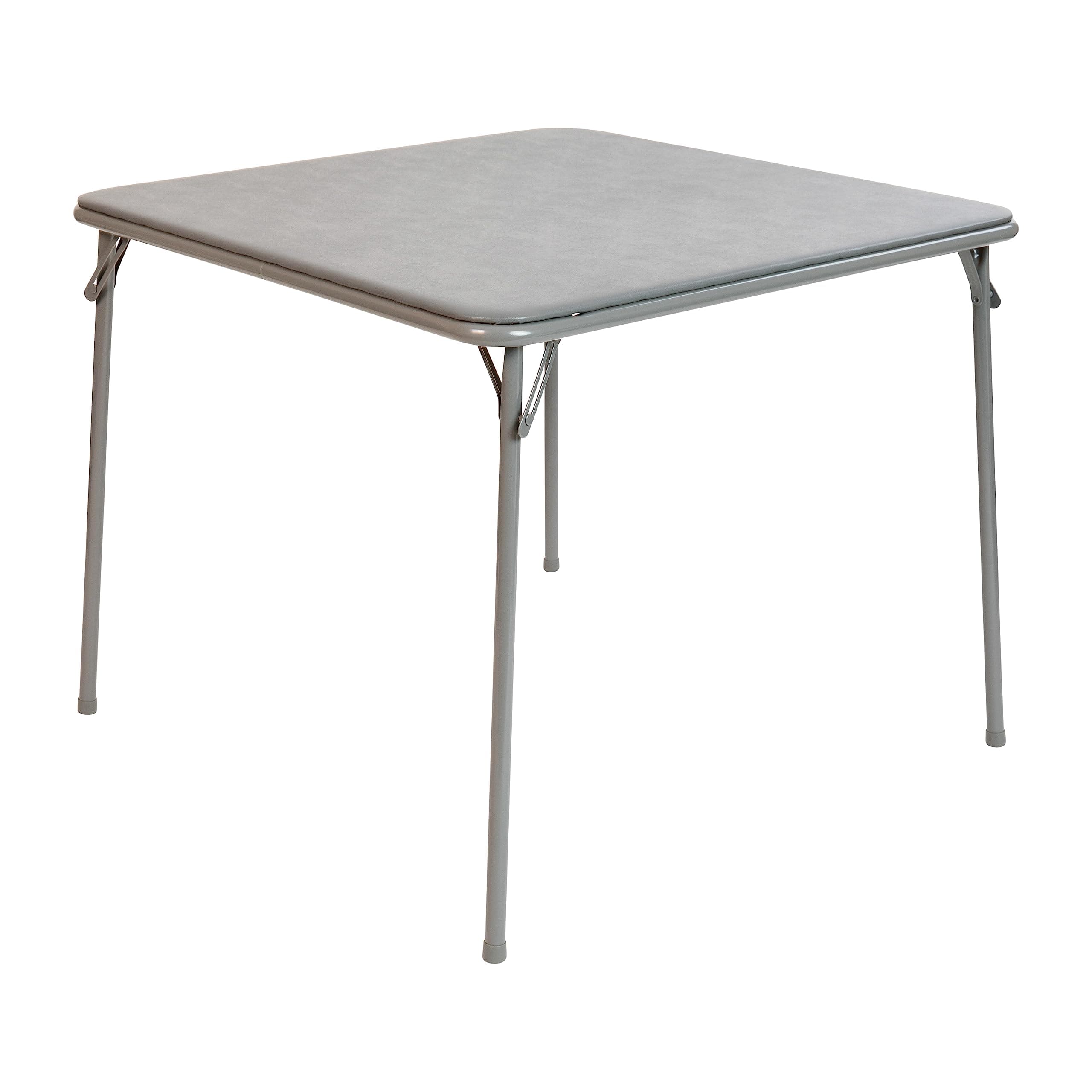 Flash Furniture Madelyn Folding Card Table - Grey Square Foldable Table with Vinyl Top - Portable & Lightweight