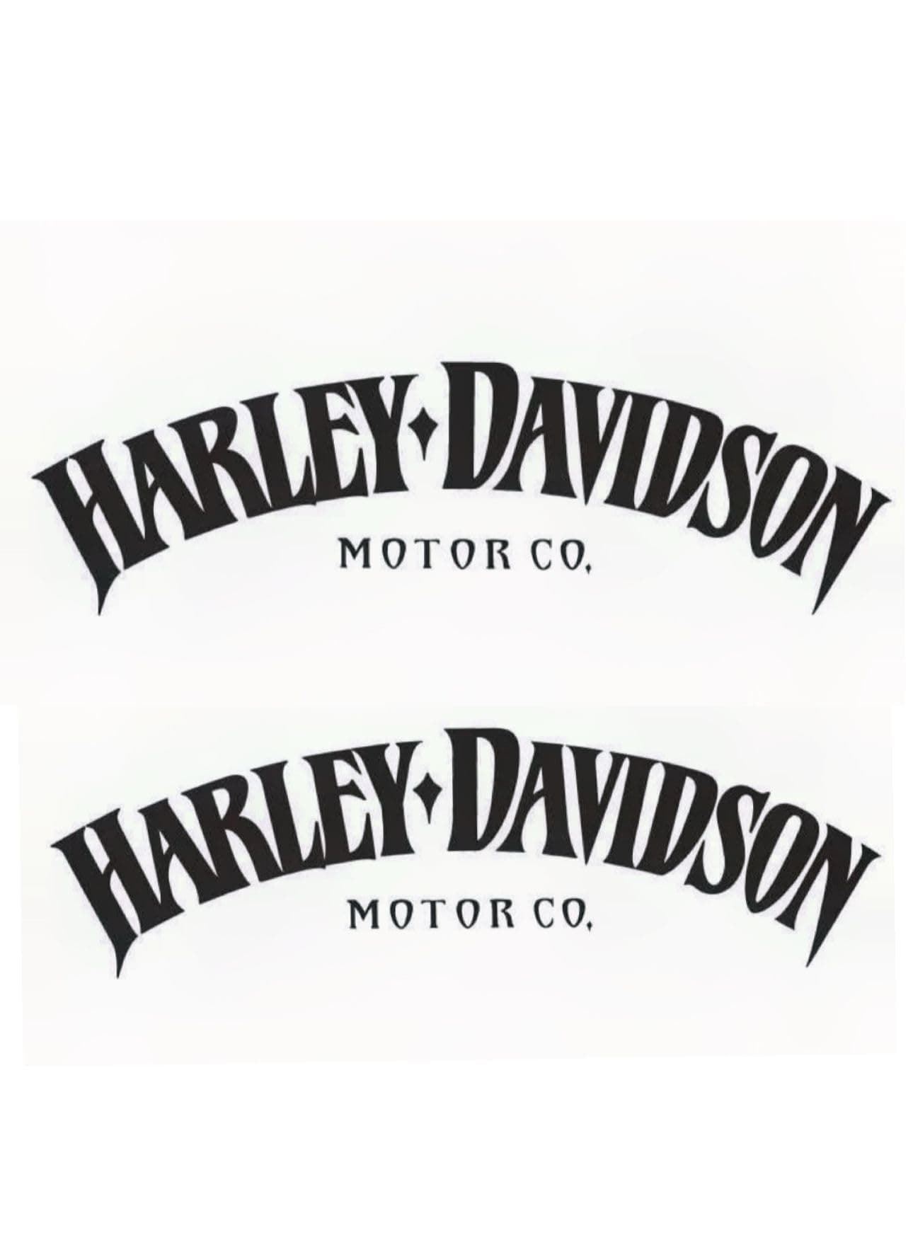 Motorcycle Classic Logo Harley Design Vinyl Decal #2 (Right and Left) Piece Moto HD Club 2.5"x8" (Black)