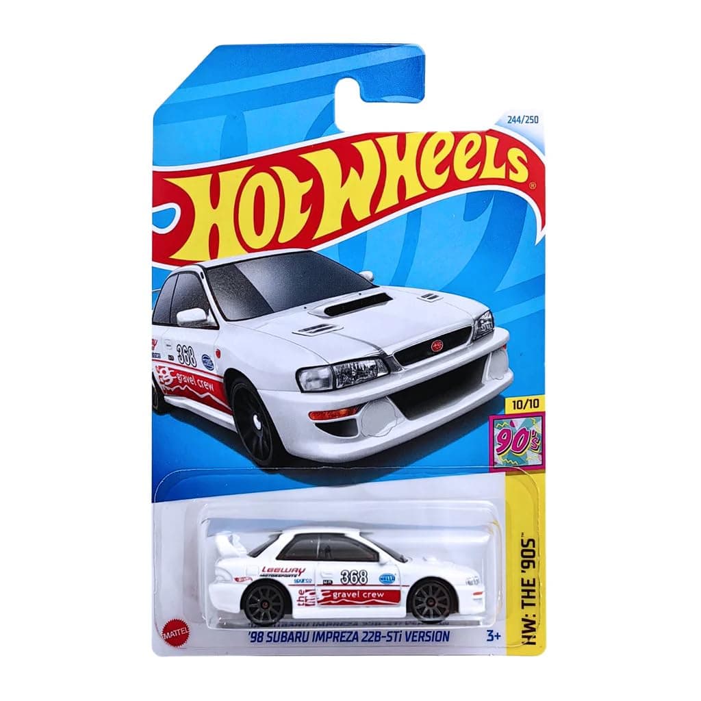 98 Subaru Impreza 22B-STi Version - HW: The '90s 10/10 - HTB12 - Short Card - Hella - Sparco - The Gravel Crew - Mattel 2024 - 1:64