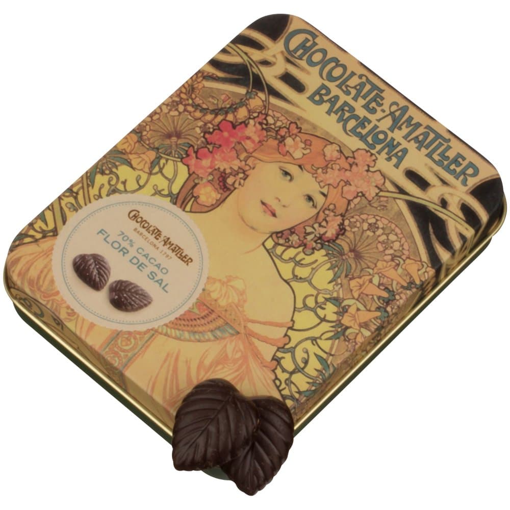 Amatller Dark Chocolate Leaves 70 % with Salt 60 g