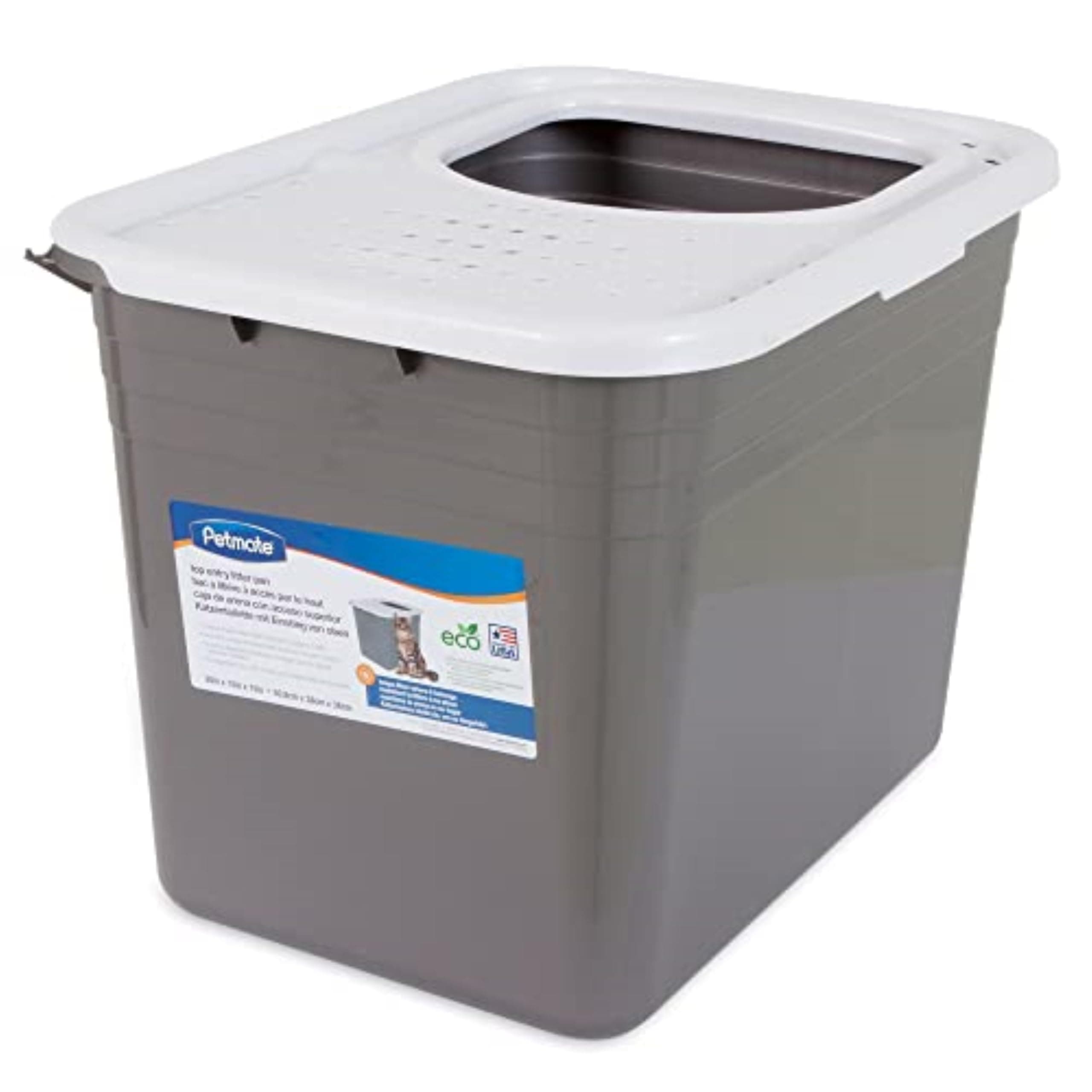 Petmate Enclosed Cat Litter Boxes with Hinged Lid and Wide Top Entry Opening, Cat Litter Box Enclosure with Filter Lid, Made in USA, Scoop not Included