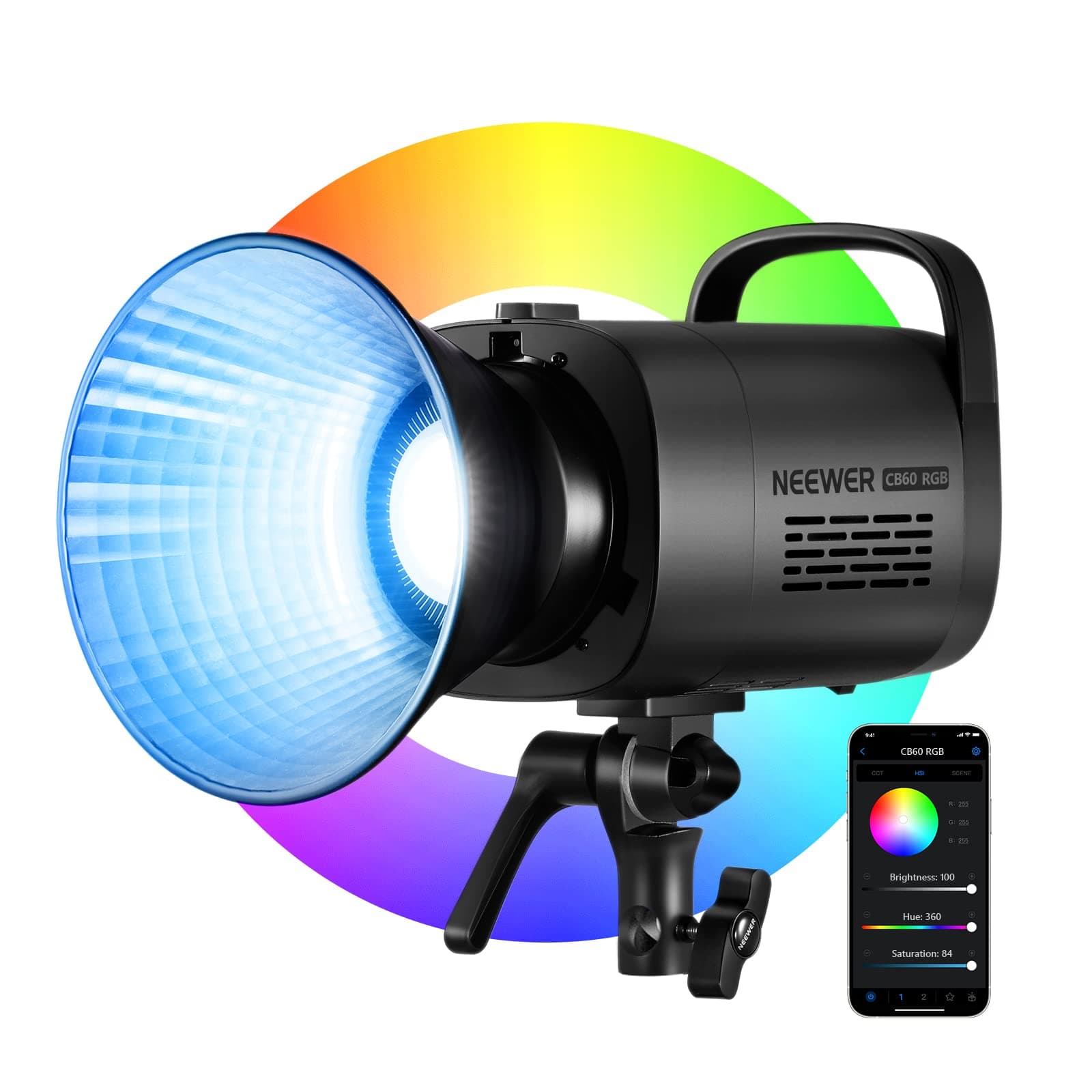 CB60 RGB 70W LED Video Light with App Control