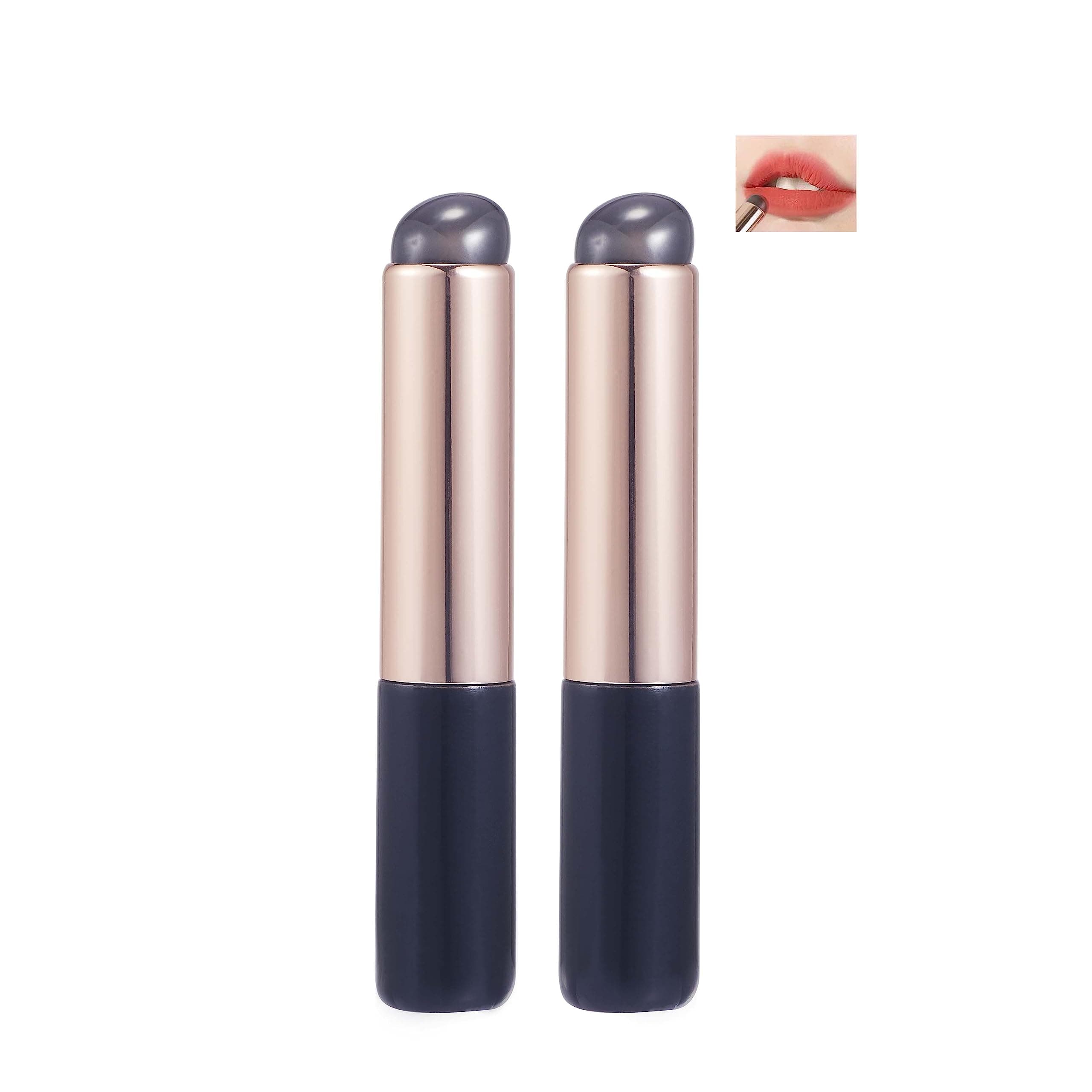 COSHINE Premium Silicone Makeup Brush Set - 2pcs High Elastic Brushes for Lip Balm, Lip Gloss, Lipstick and Concealer