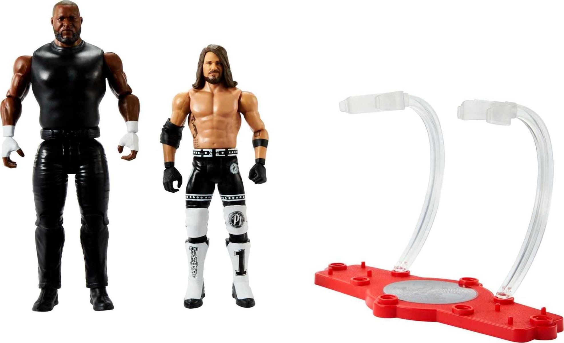 WWE Omos vs AJ Styles Championship Showdown 2-Pack 6-inch Action Figures Friday Night Smackdown Battle Pack for Ages 6 Years Old & Up