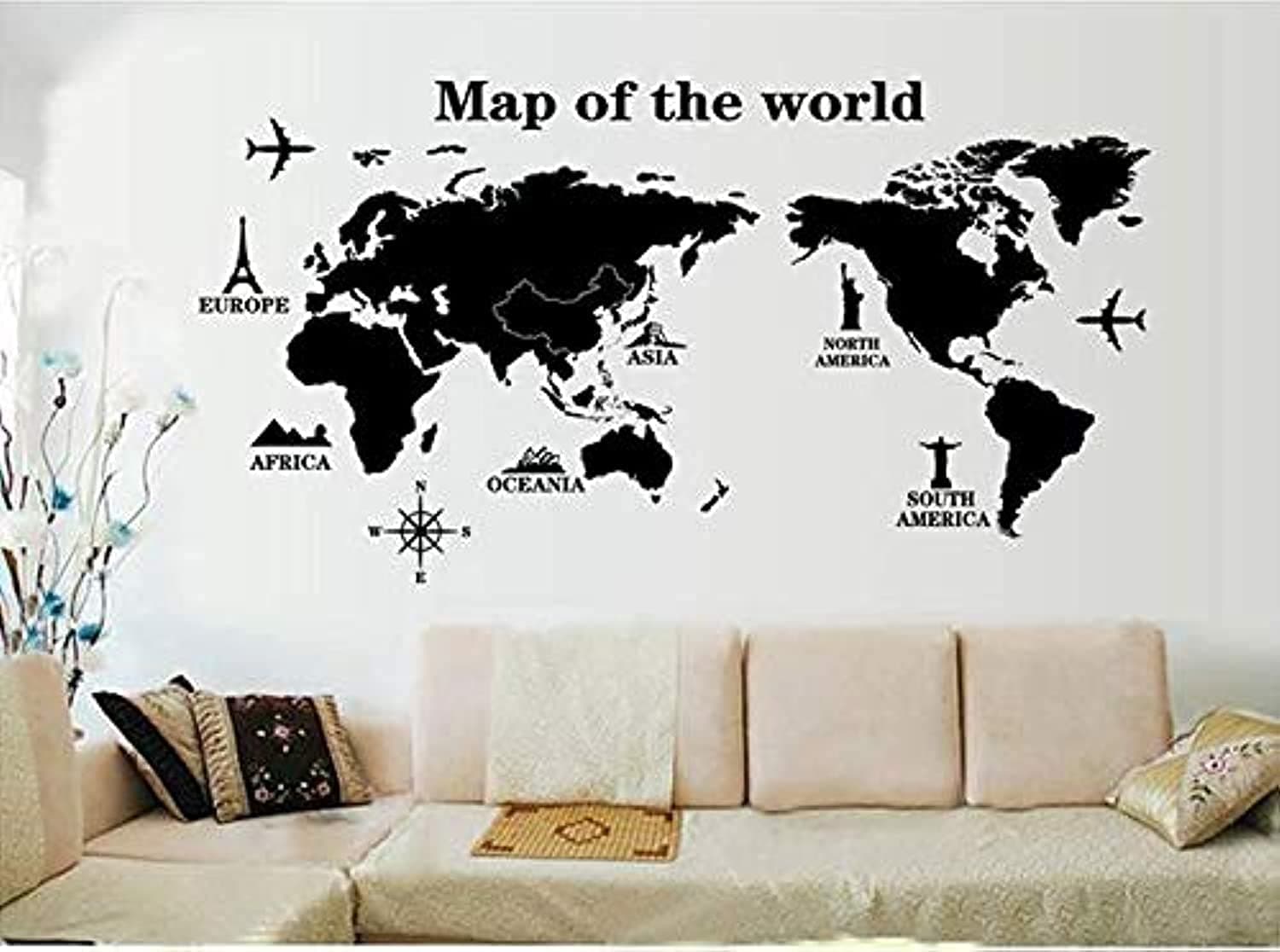 World Map Fresh Style Wall Sticker Livingroom Background Decor Mural Decal Wall Paper