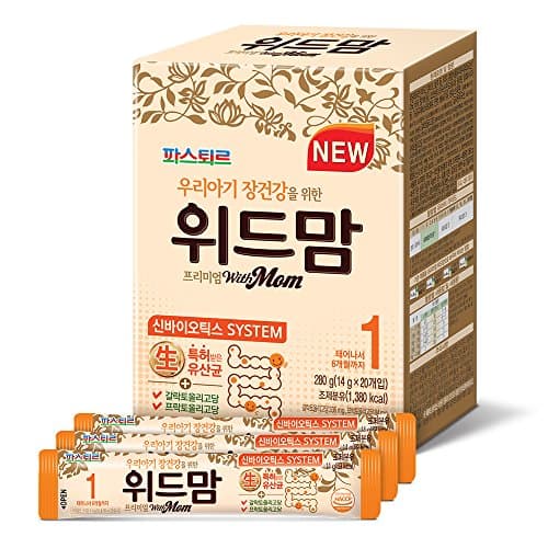 Pasteur Low Heat With Mom Stage 1 (0 - 6 month) Organic Potable Milk Powder Baby Formula Stick Type 280g (14g x 20 ea) Non-GMO Baby Formula Mixer