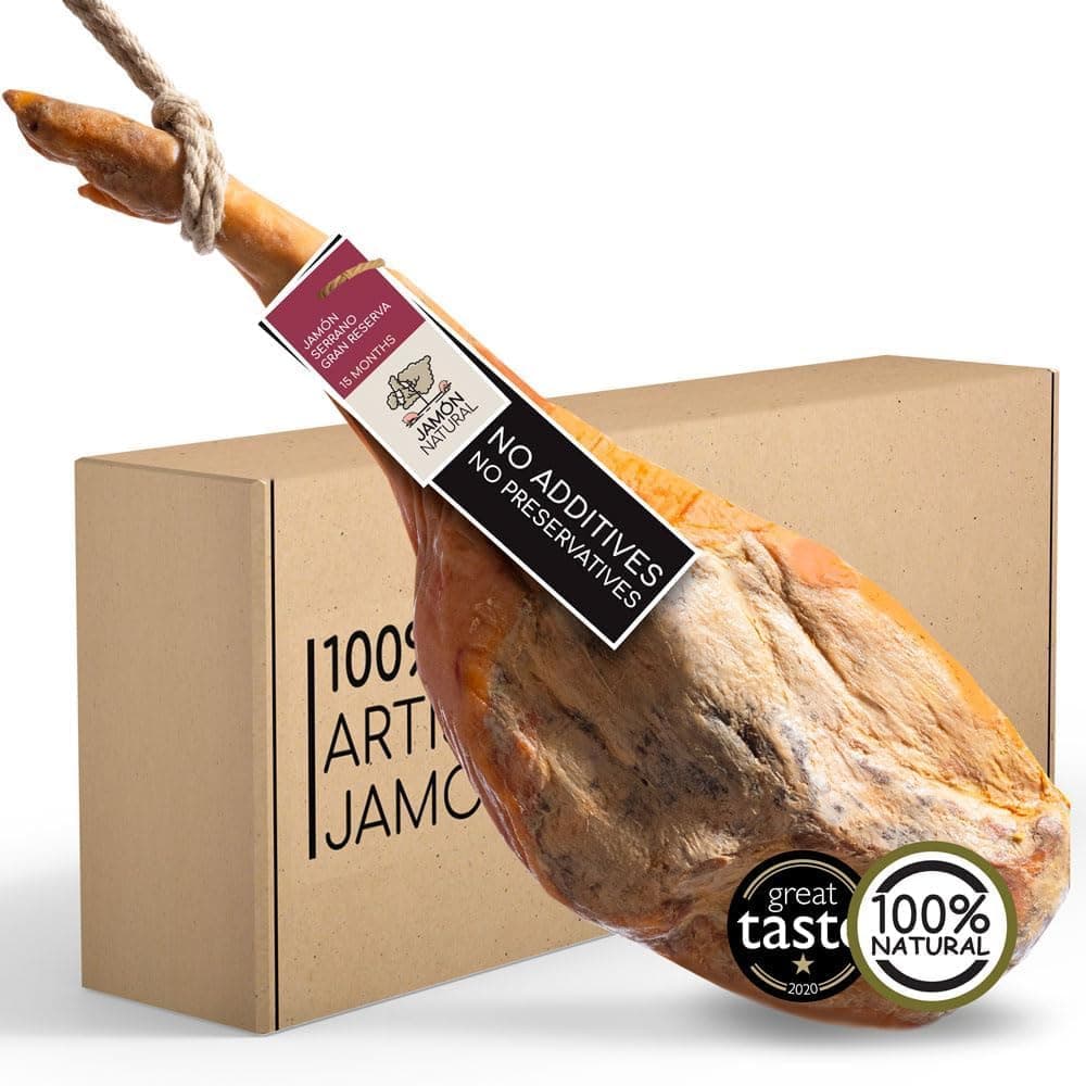 Award-Winning Serrano Ham Leg | Whole Jamon 6-6.5 kg Gran Reserva | Expertly Cured for 15-months | 100% Natural, No Additives