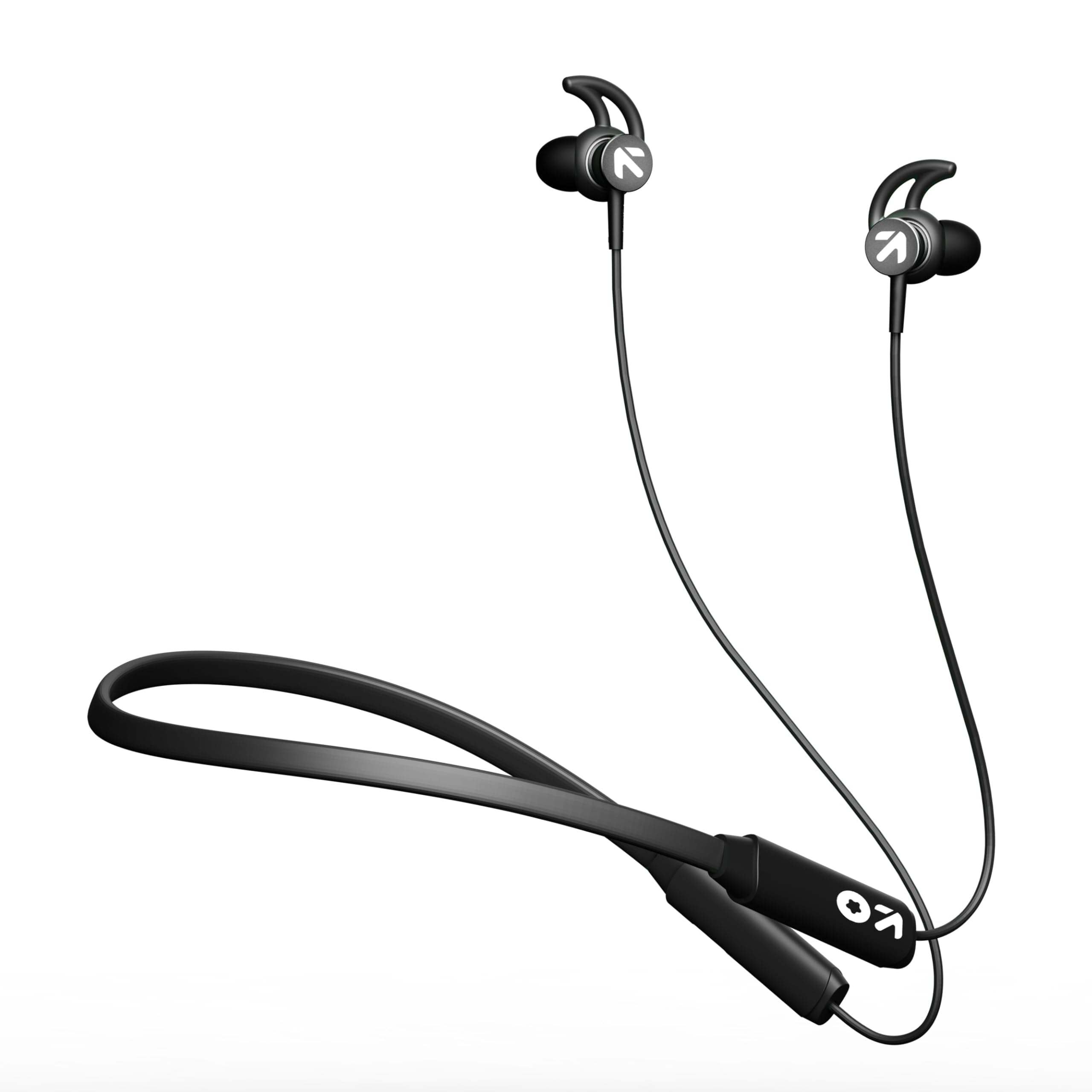 Audio FXCharge Bluetooth Earphone with 32H Playtime, Dual Pairing Neckband, Zen™ ENC Mic, Type-C Fast Charging (5Mins=7.5Hrs), Biggest 14.2mm Bass Driver IPX5 Premium Silicone Neck band(Black)