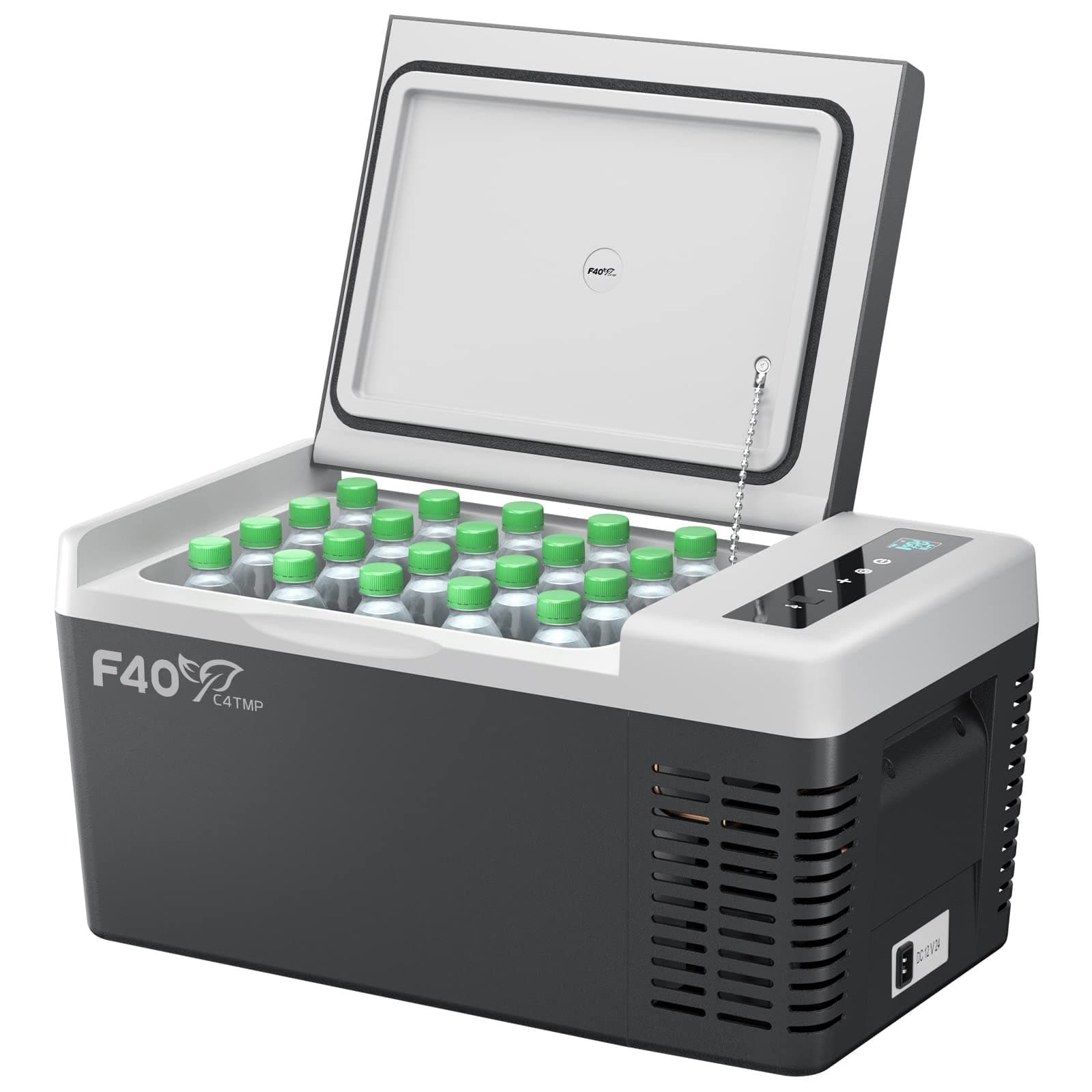 F40C4TMP 12 Volt Refrigerator, 20 Quart(18L) Portable Freezer, 12V Car Fridge(-8℉~50℉), Compressor Cooler for Camping, Road Trip, Travel, Van, Truck, RV, Boat, Outdoor, Home, 12/24V DC & 100~240V AC