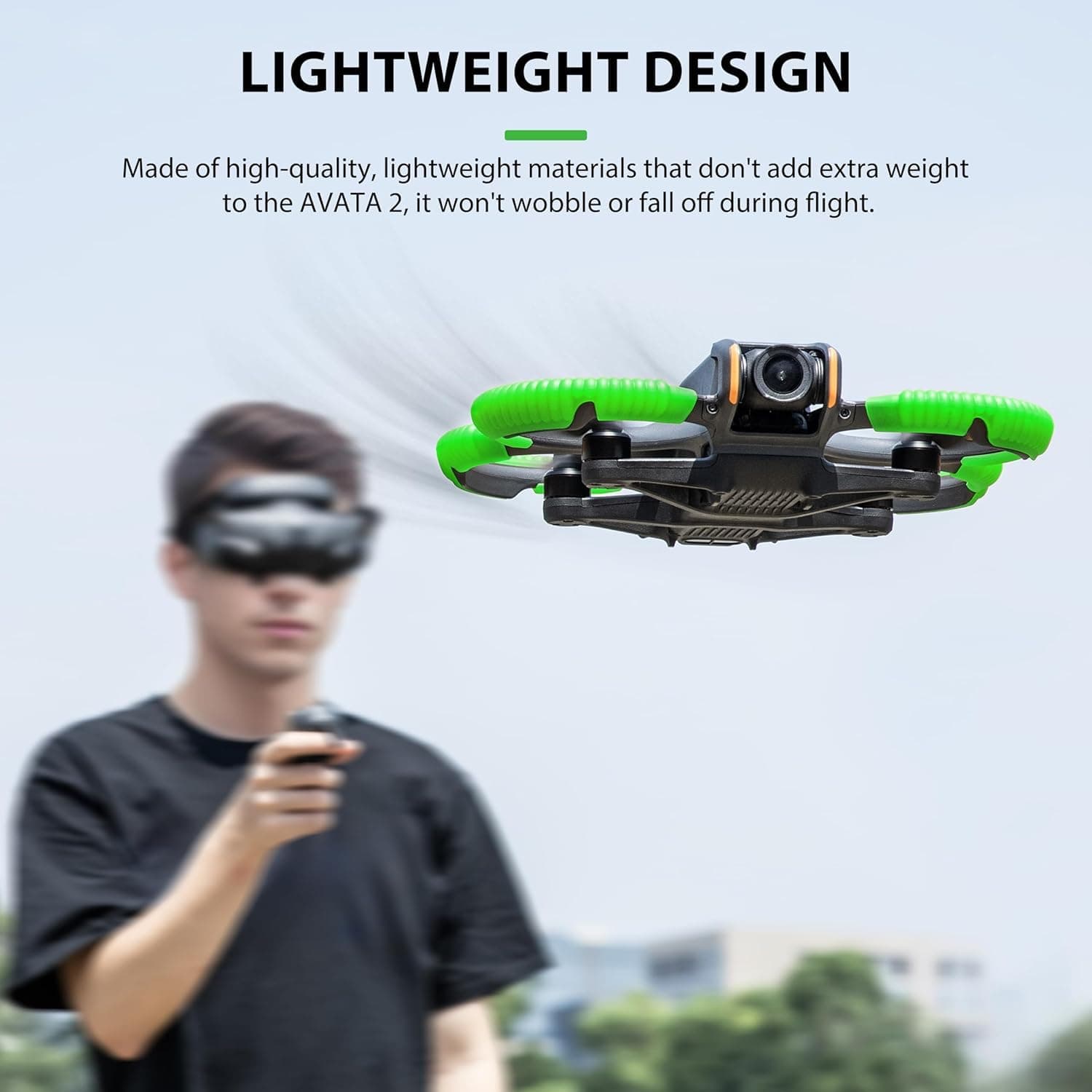 Avata 2 Propeller Guard Protector, Anti Collision Prop Bumper Silicone Protective Cover Ring for DJI Avata 2 Accessories (Green)