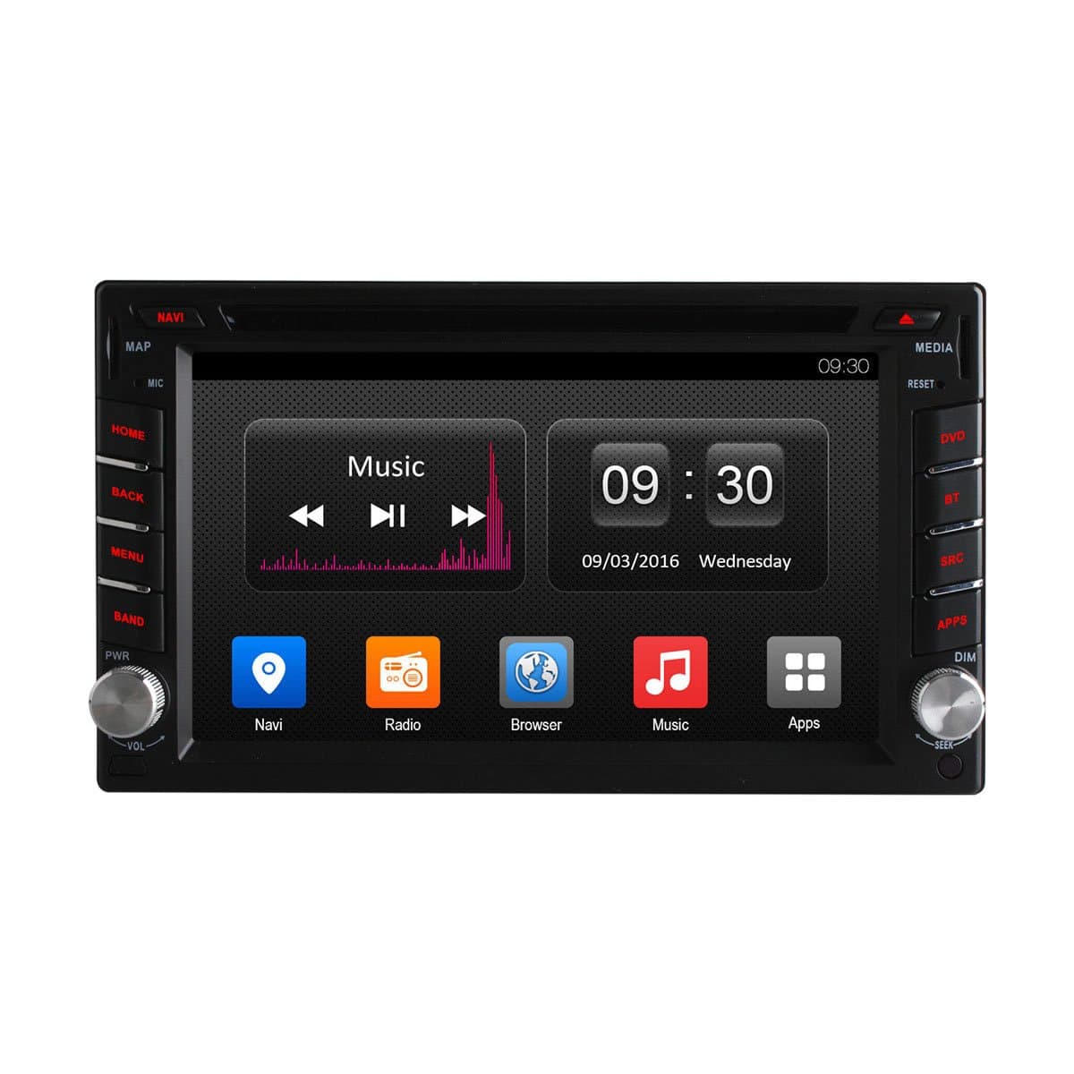 Ownice Car Radio Double Din In Dash Universal Head Unit Car Stereo DVD Player GPS Sat Nav Navigation Android 4.4 Multimedia System AM/FM Radio Stereo support Steering Wheel Control BT SD USB AV-IN 3G Wifi DVR 1080P DVR DAB+ TPMS