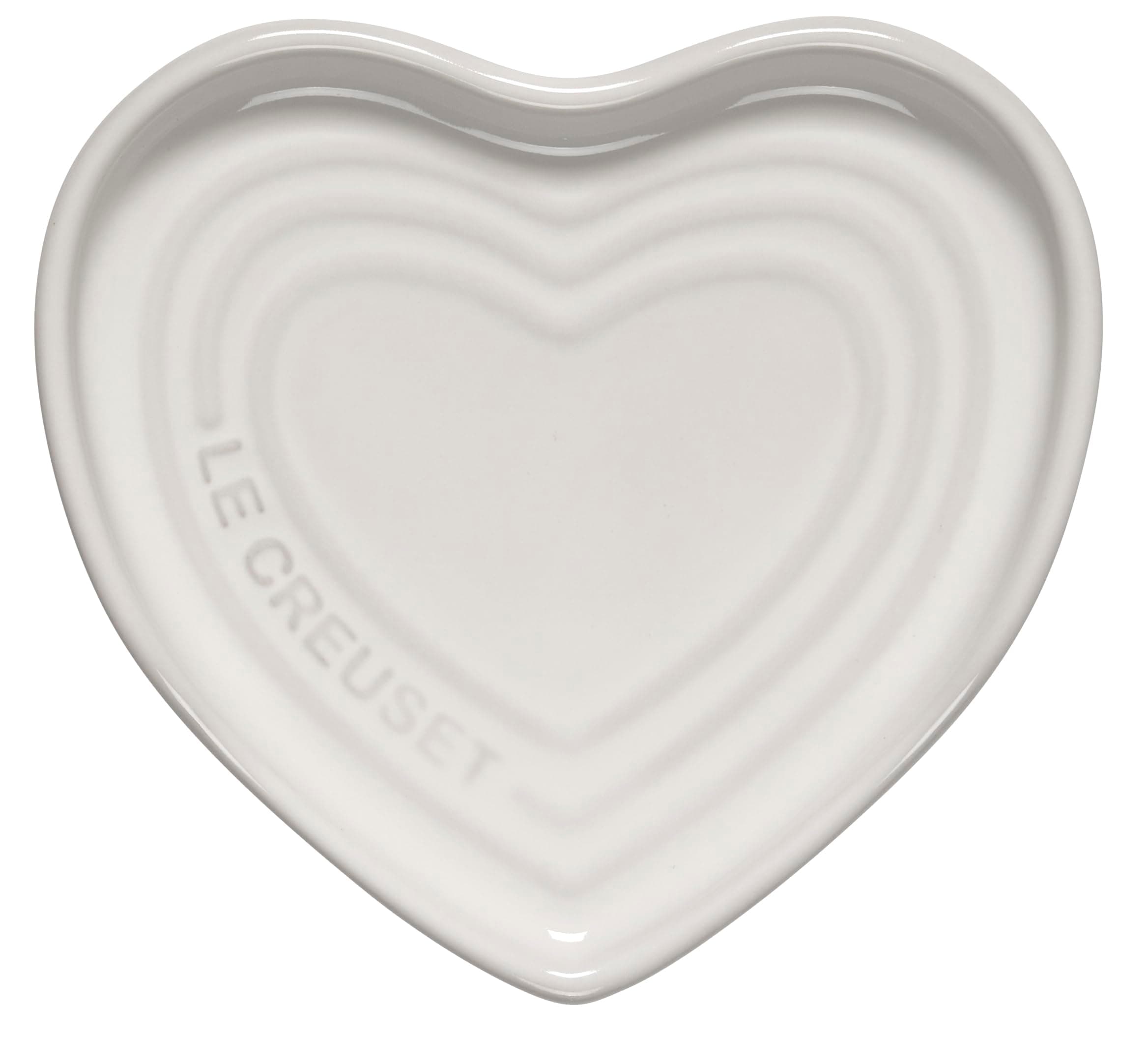 Le Creuset White Heart Stoneware Spoon Rest 5"