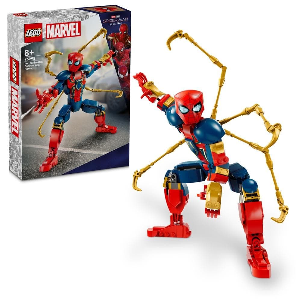 Marvel Iron Spider-Man Construction Figure, Super-Hero Action Toy for 8 Plus Year Old Kids, Boys & Girls who Love Role-Play Toys, with Armour, Buildable Model, Ramadan Gift Idea 76298