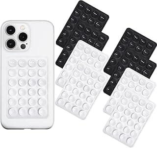 8PCS Silicone Suction Phone Case Adhesive Mount, Hands-Free Strong Sticky Grip Holder Phone Stand Durable Phone Accessories Compatible for Pictures Tiktok Videos Selfies-2.25″x3.25″ (B+W)