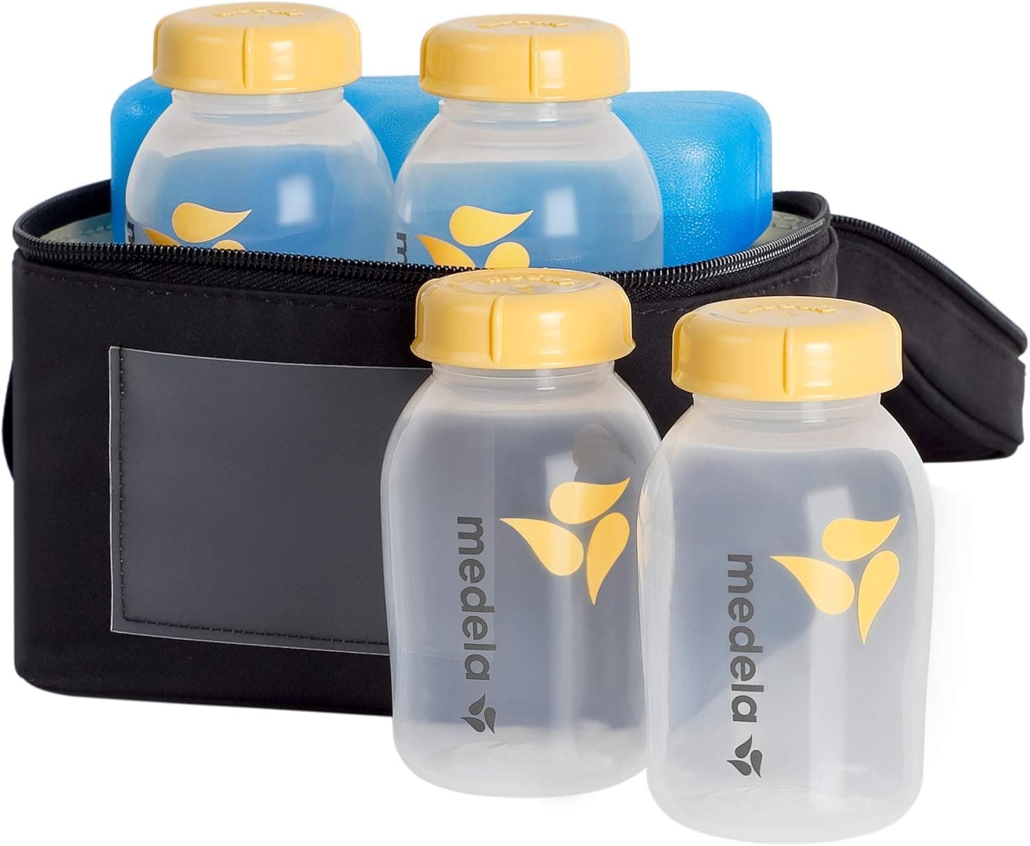 Breast Milk Cooler Set with Cooler Storage Bag, Contoured Ice Pack, and Four 5-oz. Bottles for On-The-Go Transport, Made Without BPA