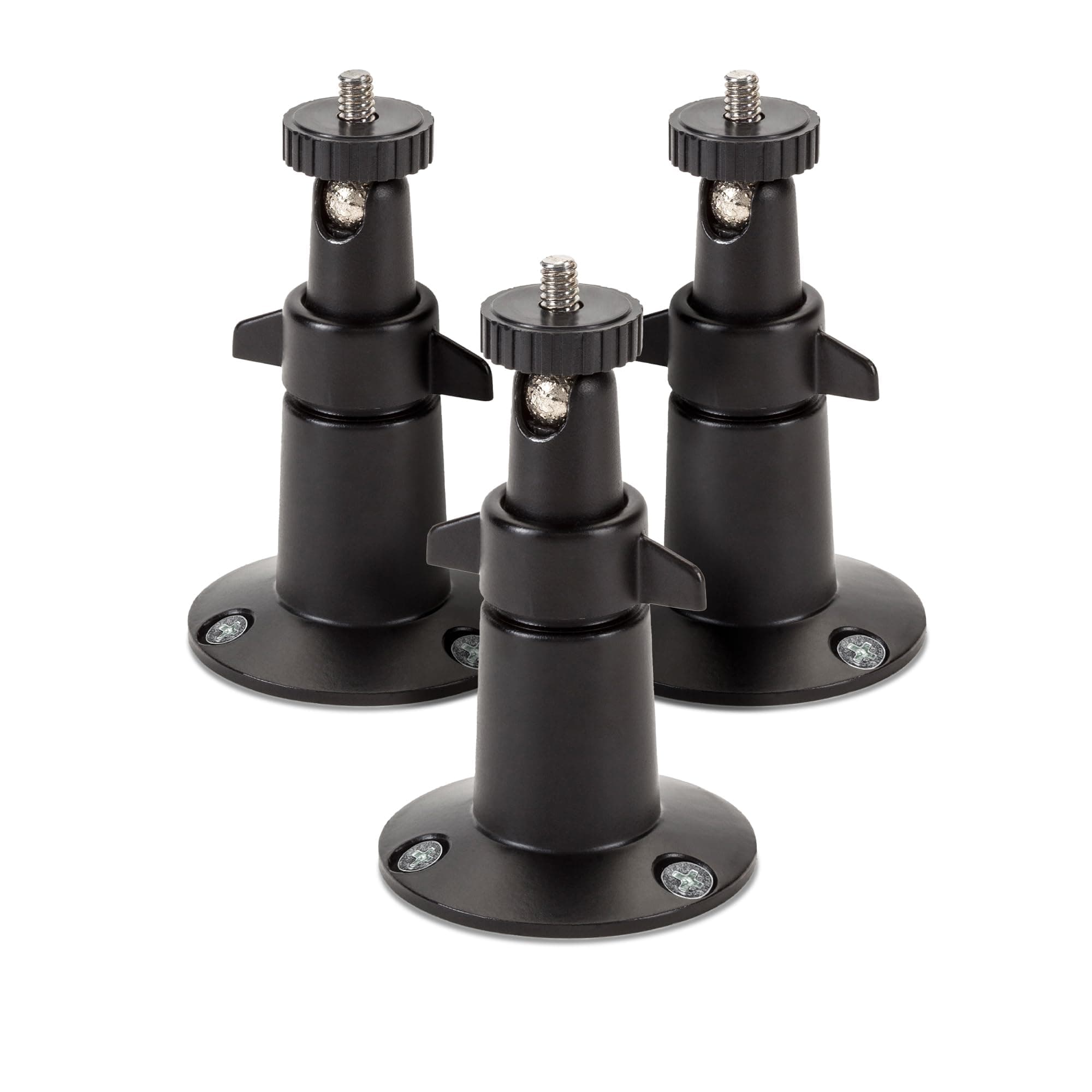 Wasserstein Adjustable Metal Wall Mount for Arlo Essential 1st/2nd/3rd Gen/Go 2/Arlo Pro/3/4/Pro 5S 2K/Pro (6th Gen)/Ultra/Ultra 2/Ultra (3rd Gen) & Ring Stick Up Cam (Battery/Plug-In) (3-Pack, Black)