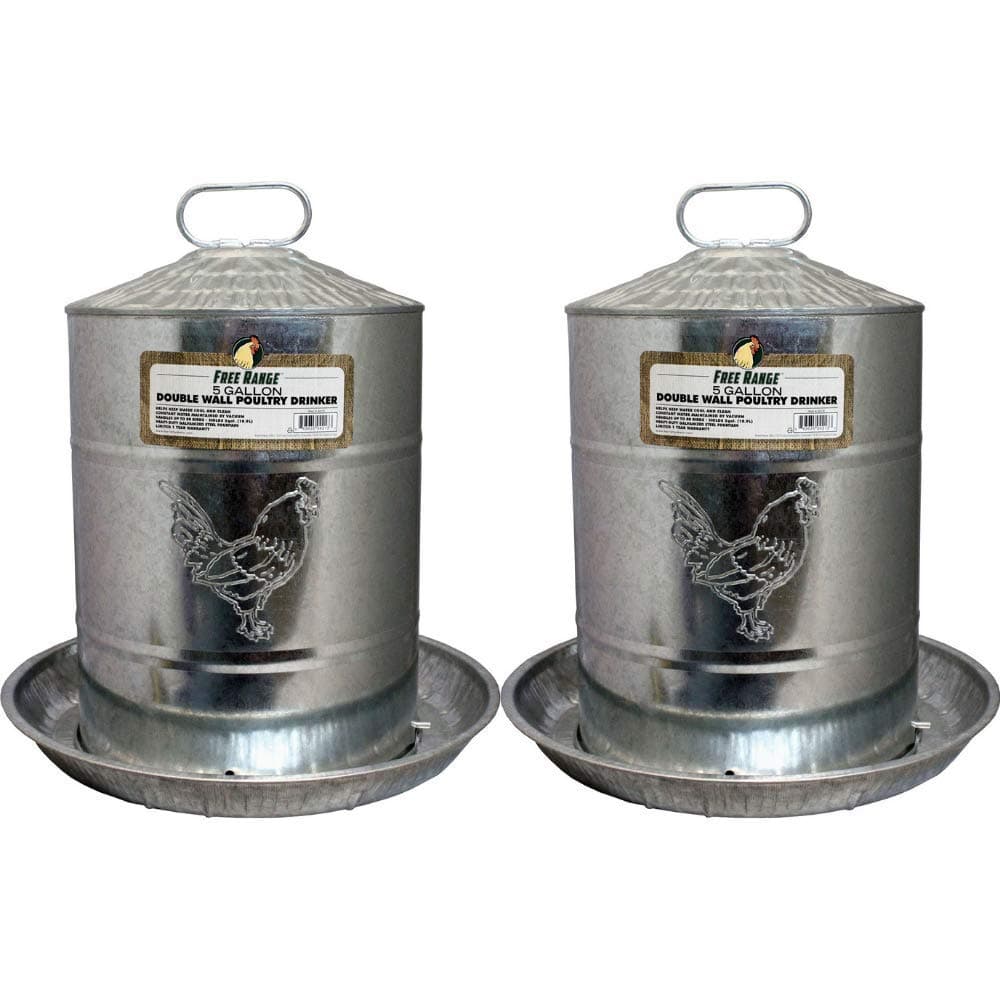 Harris Farms Double Wall Poultry Drinker, 2 Gallon, Pack of 2