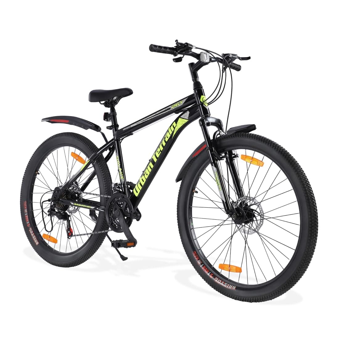 Urban Terrain Galaxy Ultra Multispeed High Performance Mountain Cycles for Men with Front Suspension and Dual Disc Brake MTB Bike 26T (21 Speed, Green)