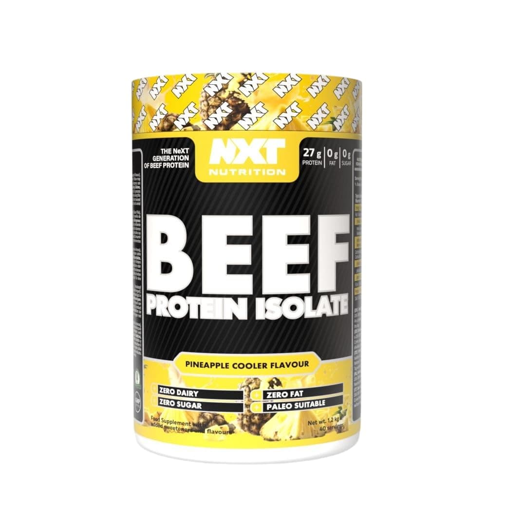 NXT Nutrition Beef Protein Isolate Powder - Protein Powder High in Natural Amino Acids - Paleo, Keto Friendly - Dairy and Gluten Free - Muscle Recovery | 1.2kg (Pineapple)