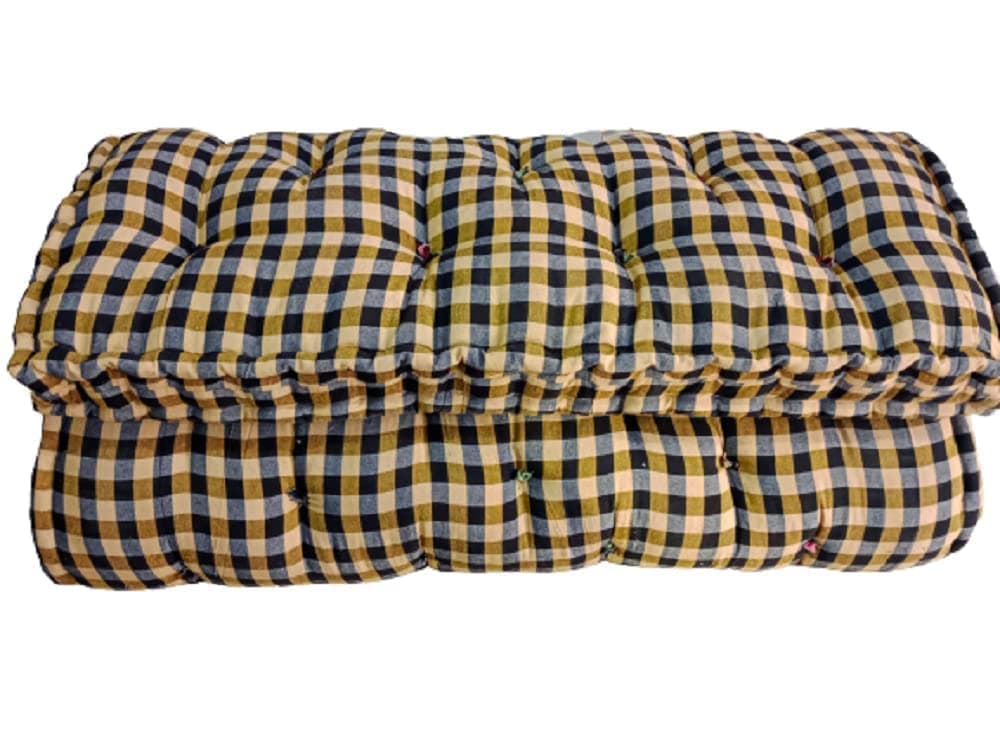 MRH HANDLOOM Soft Cotton Filled Foldable Mattress Gadda Double Bed (2 Sleeping Capacity 78 x 78 Inch), Multi Colour 12 Kg