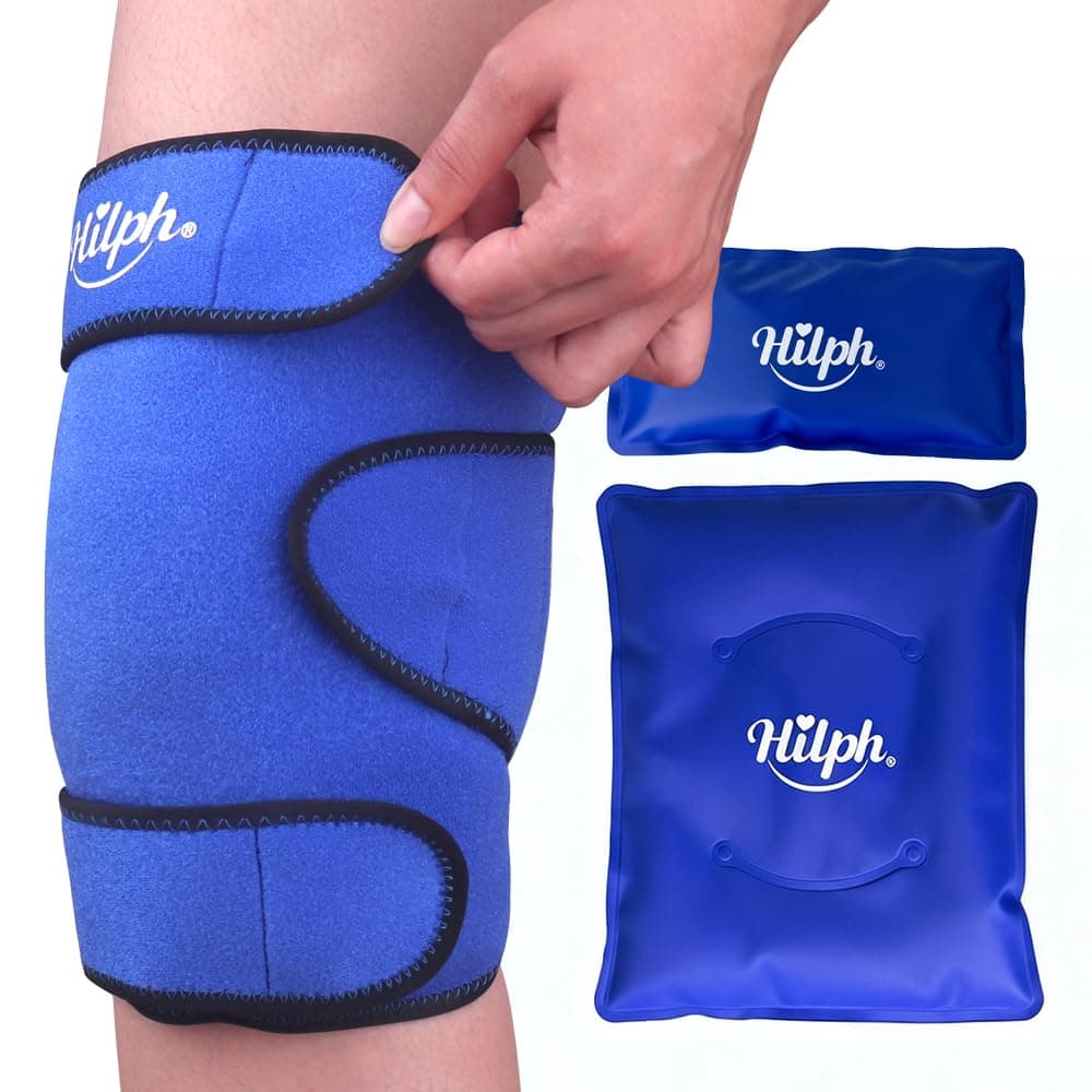 Knee Ice Pack Wrap, Reusable Ice Pack for Knee Replacement Surgery, Hot Cold Compress Therapy Knee Brace Gel Ice Wrap for Knee Pain Relief, Injuries, Bursitis, Meniscus Tear, Arthritis - Blue