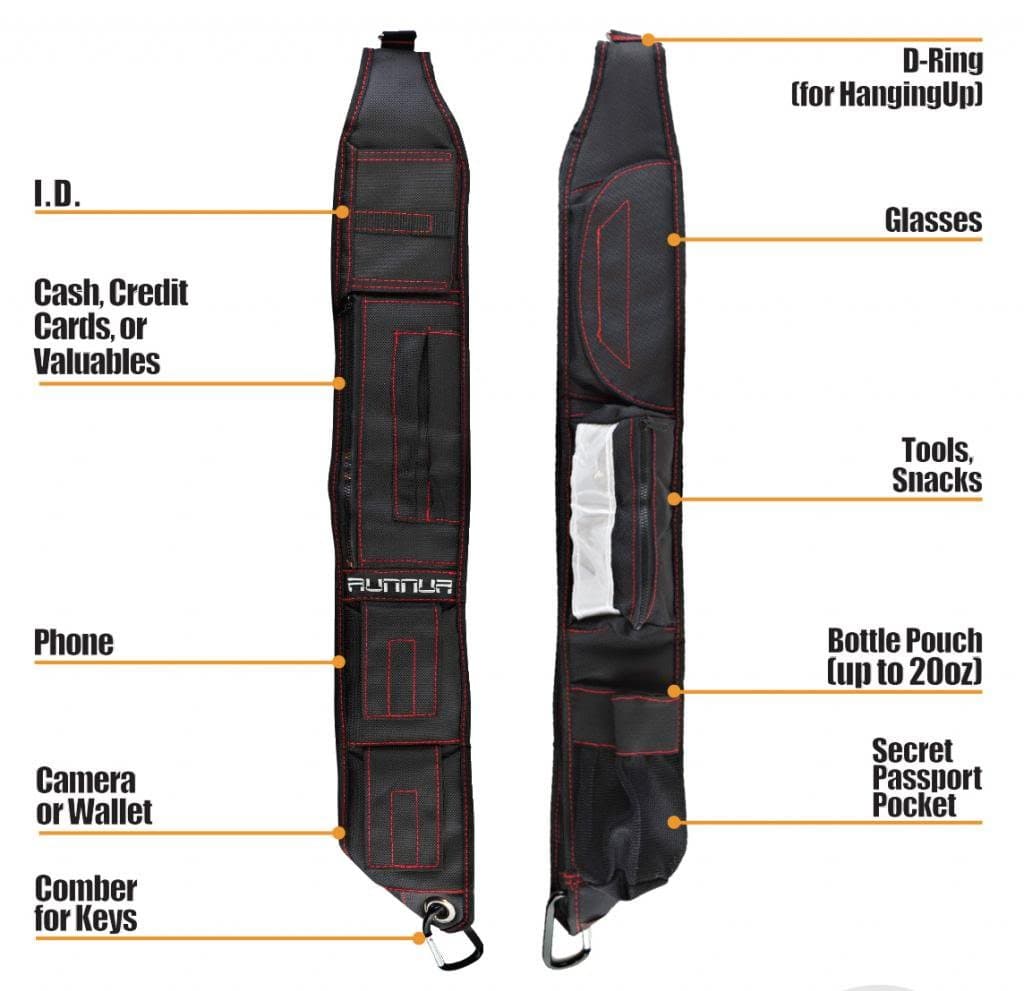 iBand Sling / 7 Pocket Cross Body Sling ** Replace Overstuffed Pockets, Bulky Purses, & Dreaded Fanny Packs!** Unisex Design