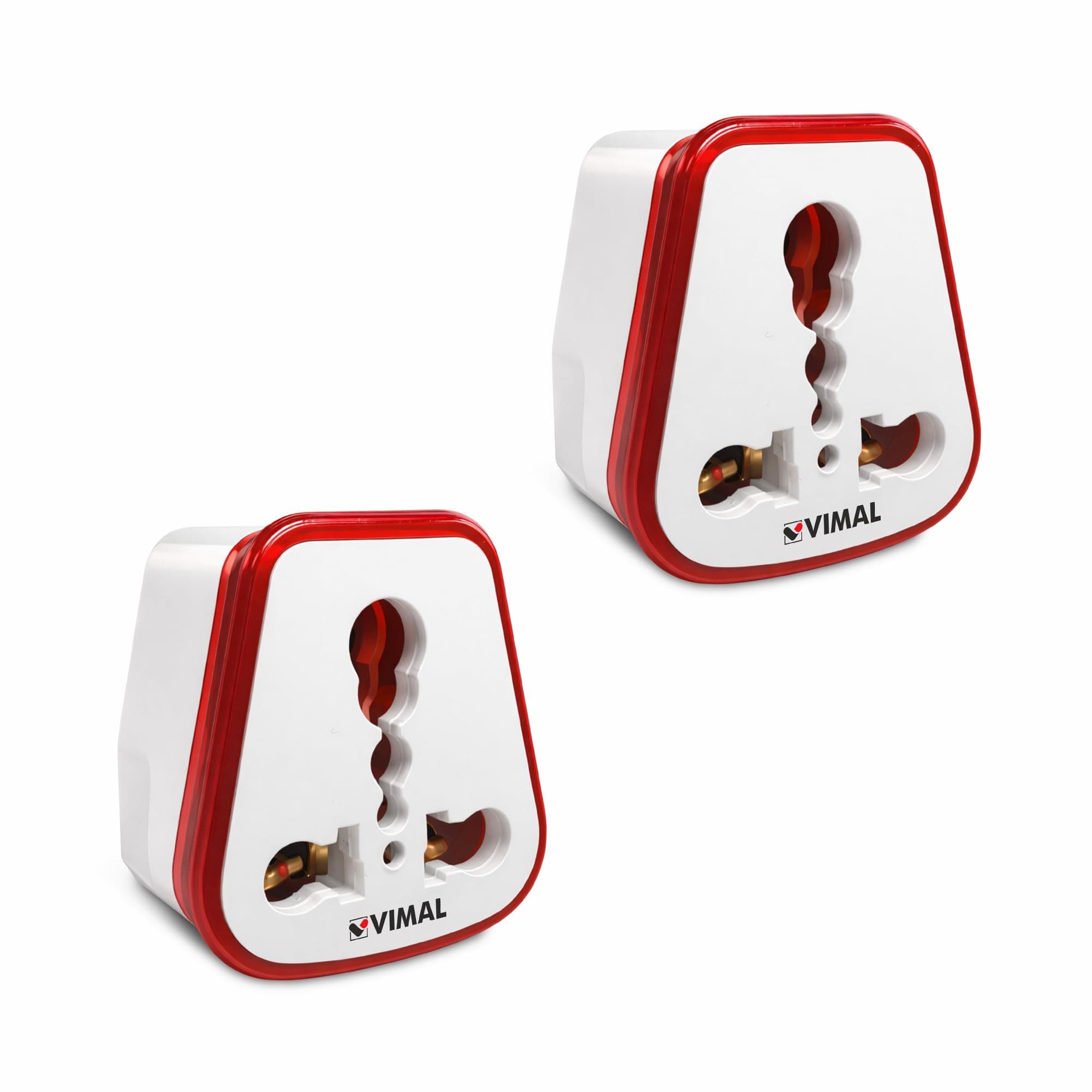 Vimal - Xolo 3 Pin Conversion Plug 6A to 16A /5A to 15A Convertor International Socket(Pack of 2)