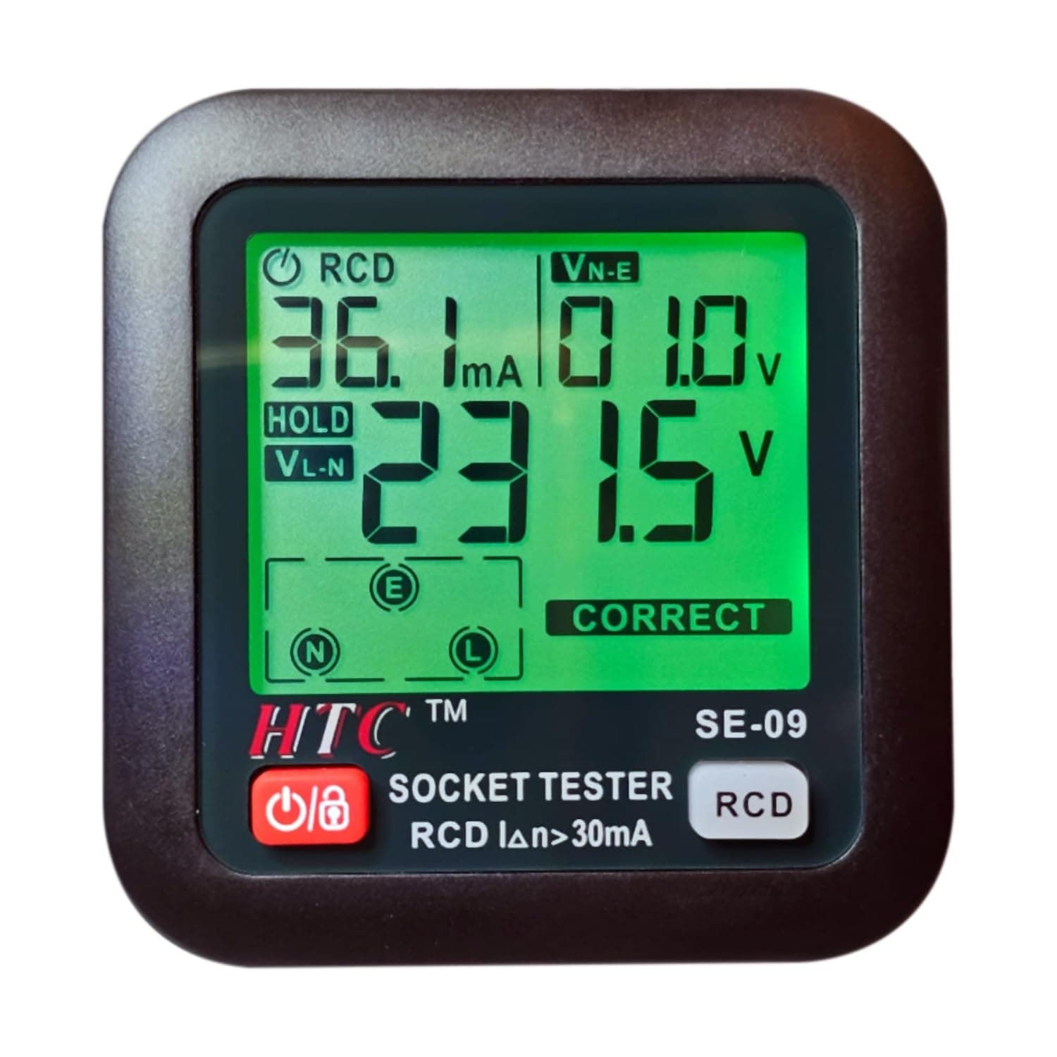 HTC Instrument Se-09 Socket Tester | Outlet Receptacle Tester For 230V GFCI/RCCB With LCD Display By Skyking