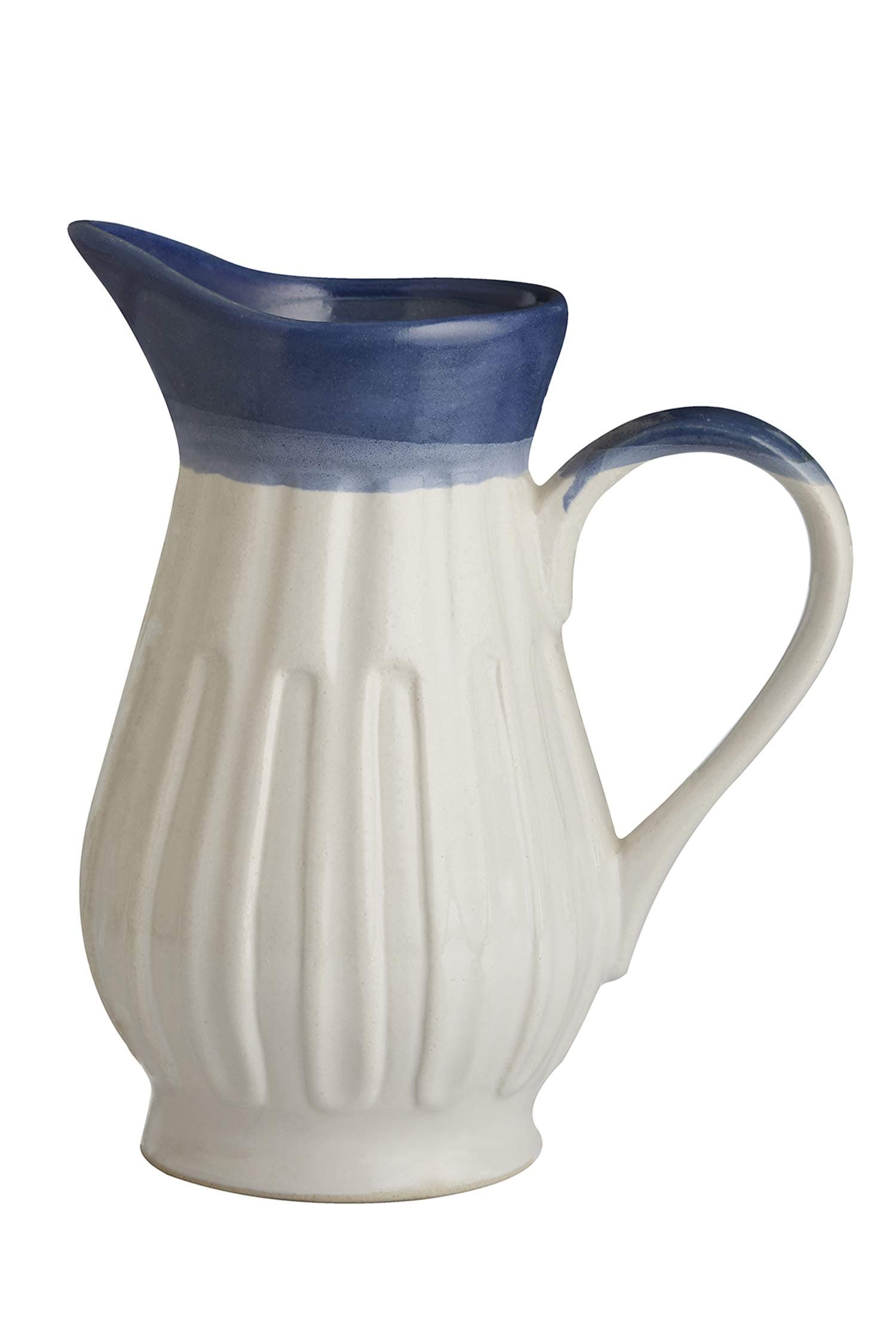 Clay Aesthetics Vegan High Fired Ceramic Multipurpose Dazzling Blue & Ivory Jug/Pitcher 1.3 litres