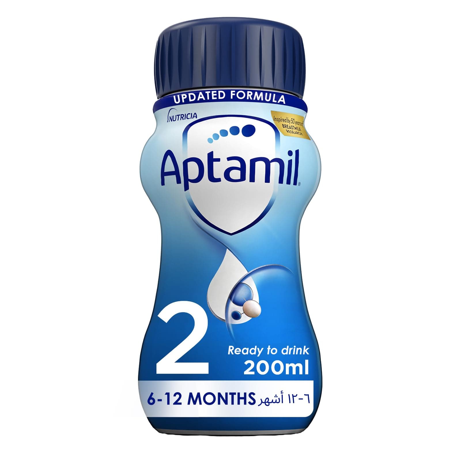Aptamil Advance 2 Follow-On Formula Milk From 6-12 Months, Ready to Drink Liquid Formula, 200ml