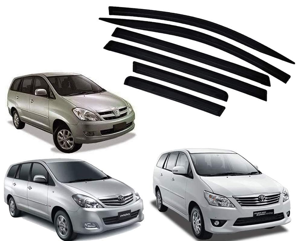 Premium Non-Breakable Car Window Door Visor/Rain Guard/Wind Deflector Compatible for (Toyota Innova Old Model)