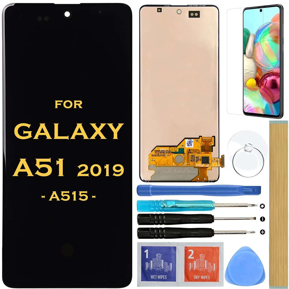 HLTECH Screen Replacement LCD Display Touch Digitizer Assembly for Samsung Galaxy A51 2019 SM-A515 A515F A515U 6.5" (Black)